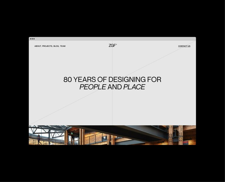 ZGF® Architects — Интерфейсы, Брендинг на Dprofile