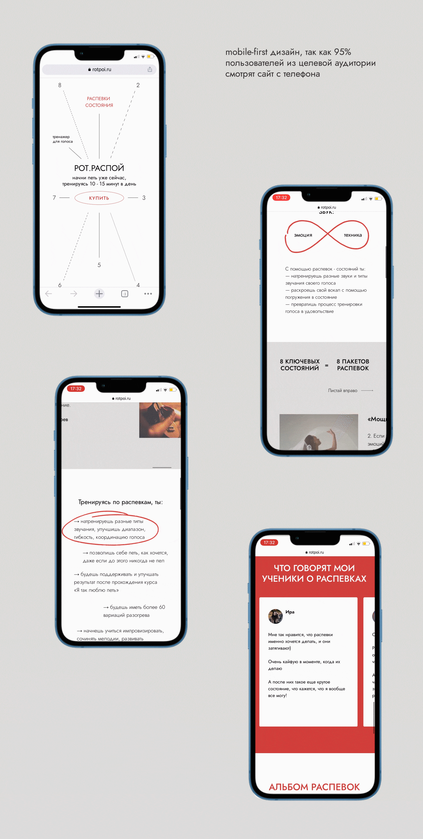 Landing page & brand identity for singing school — Изображение №3 — Интерфейсы, Брендинг на Dprofile