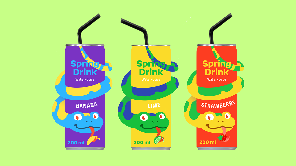 Упаковка газировки : Spring Drink — Изображение №9 — Брендинг, Иллюстрация на Dprofile
