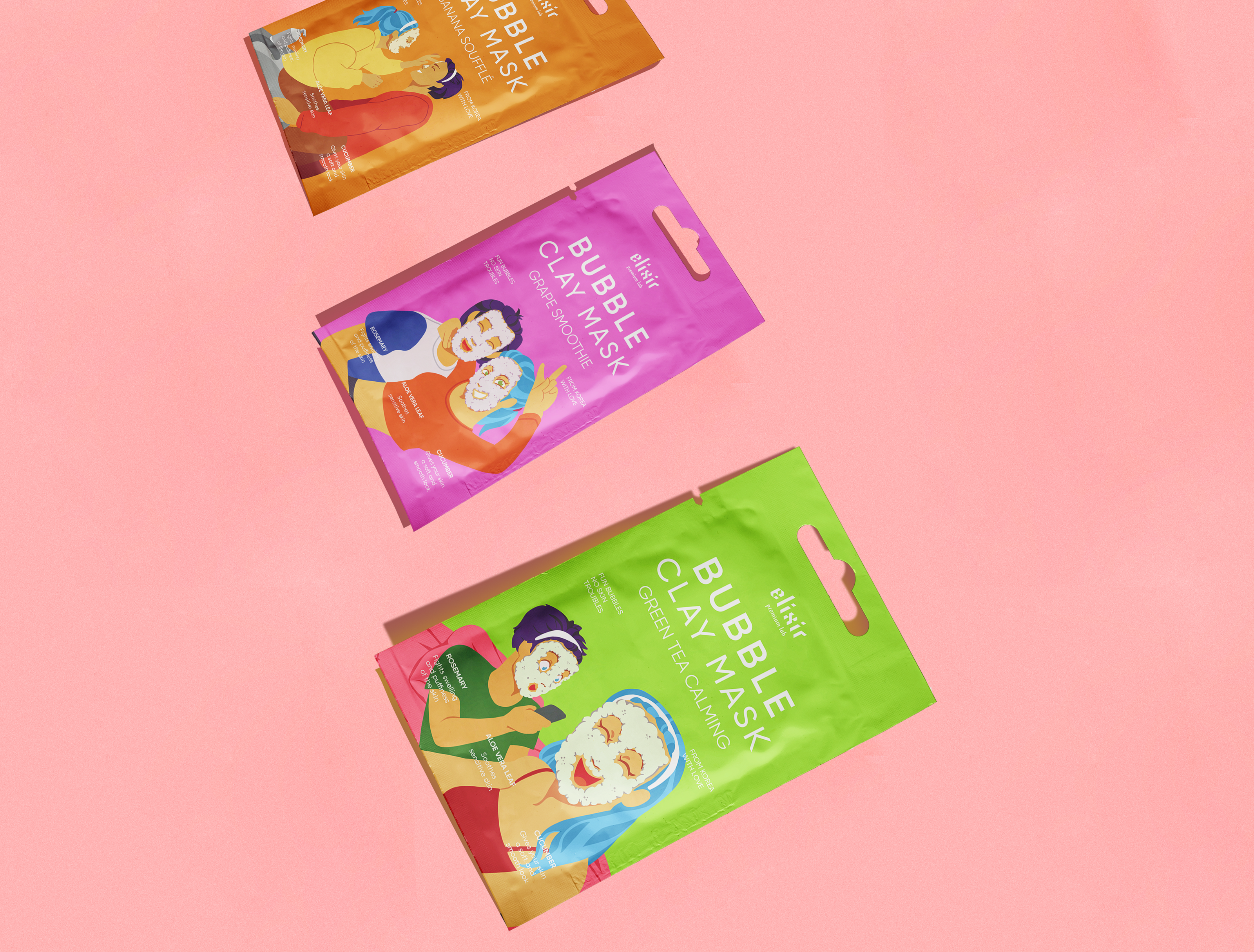 Packaging Clay Mask. Elixir Premium Lab — Изображение №6 — Брендинг, Иллюстрация на Dprofile