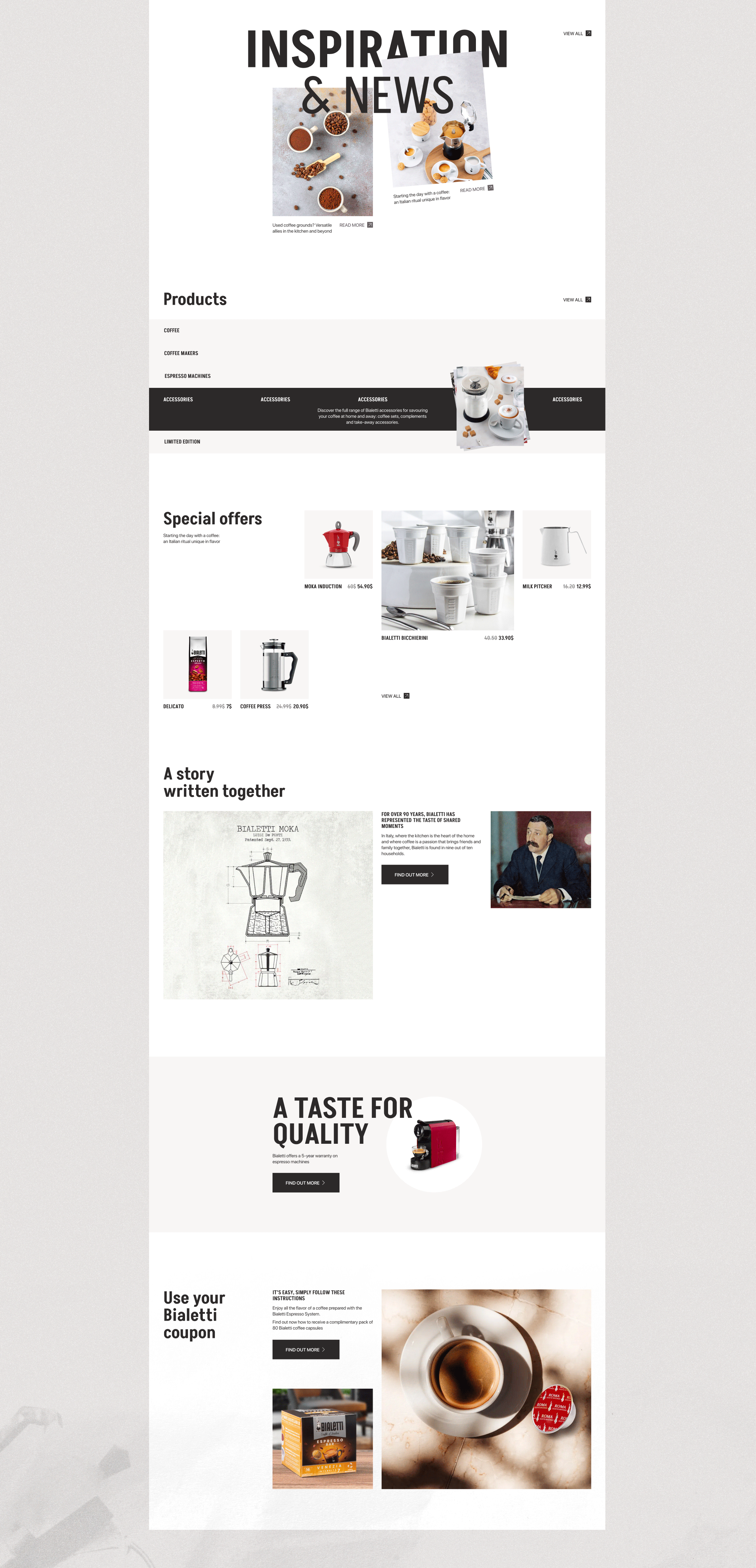 Bialetti - Website E-commerce — Изображение №6 — Интерфейсы, Анимация на Dprofile