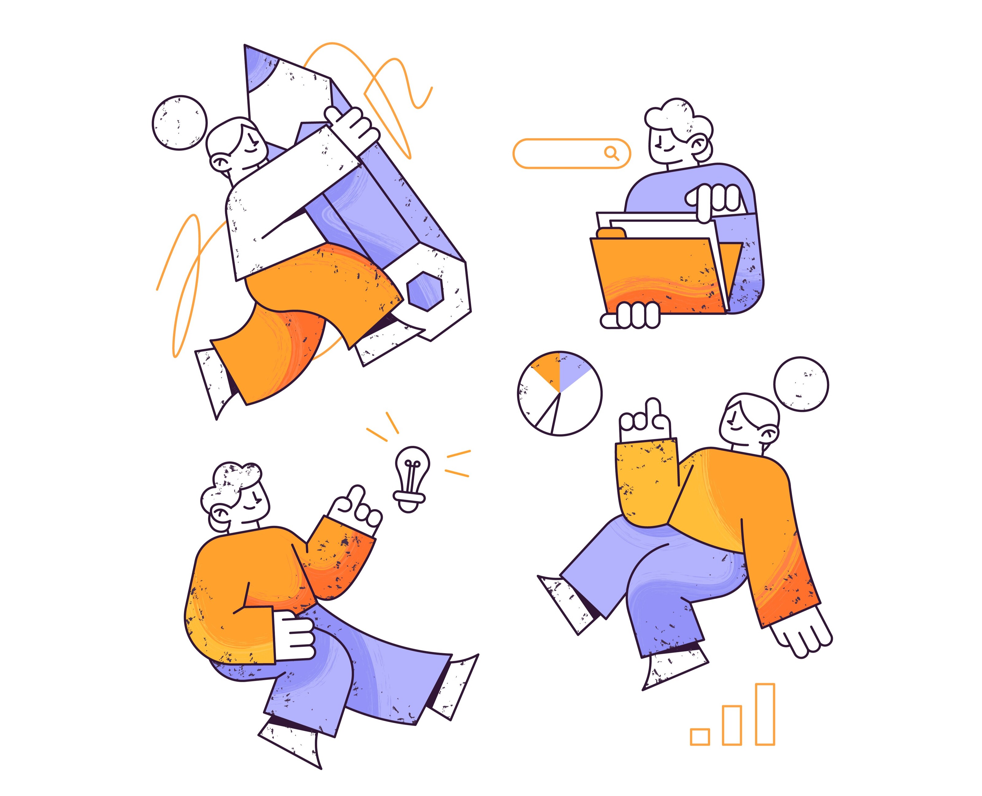 Set of spot illustrations на Dprofile