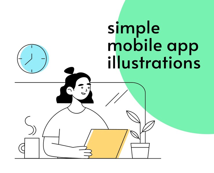 simple vector illustrations for mobile app — Иллюстрация на Dprofile
