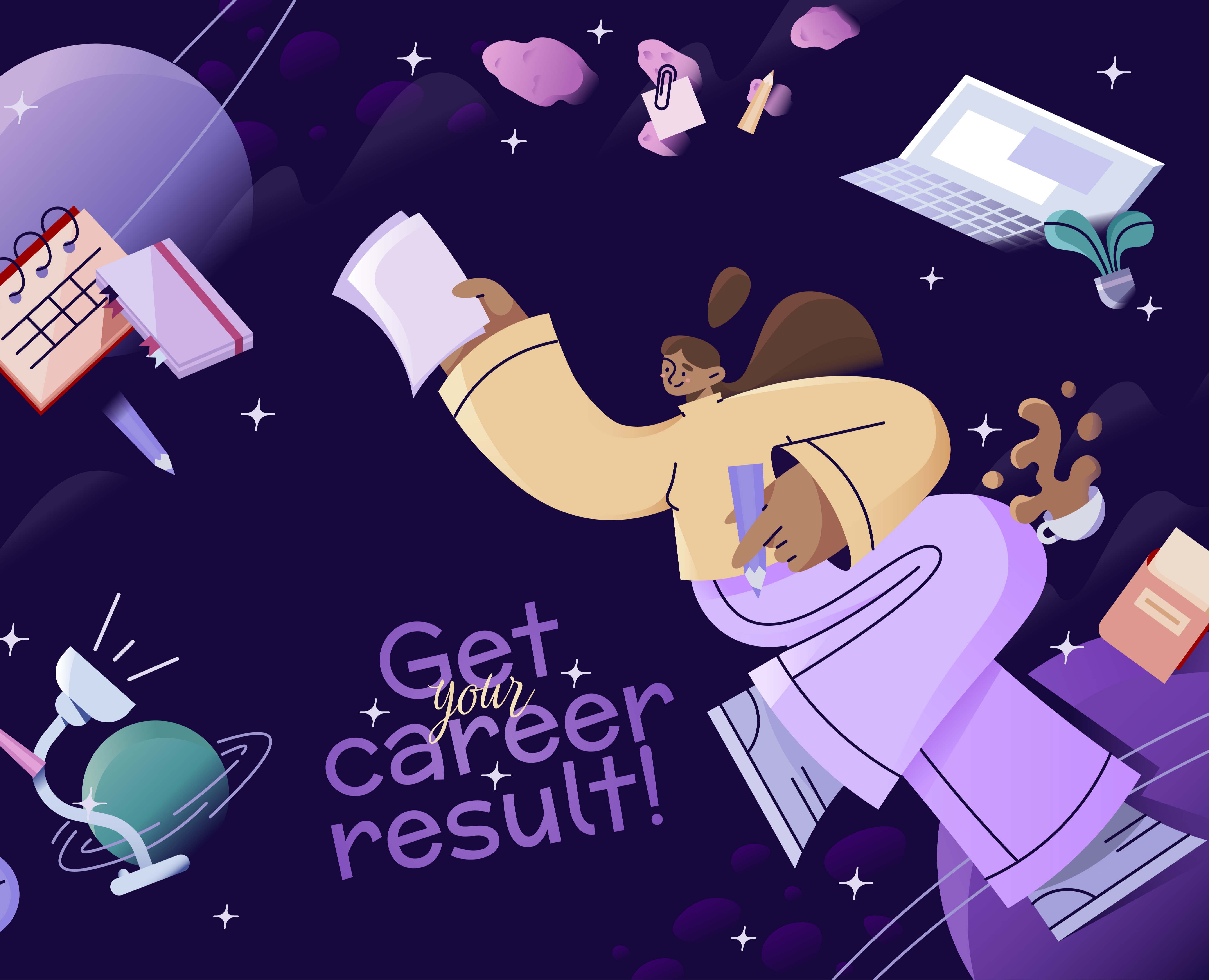 Get your career result | Векторная иллюстрация — Иллюстрация на Dprofile