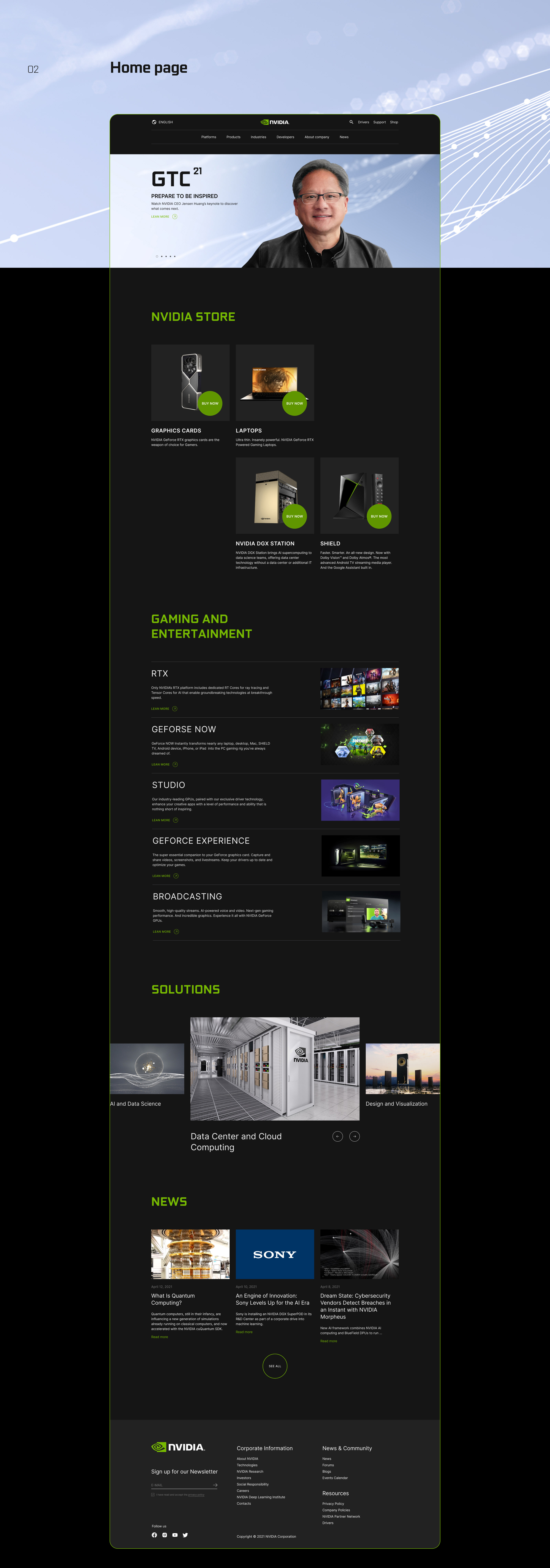 NVIDIA website redesign concept — Изображение №3 — Интерфейсы на Dprofile