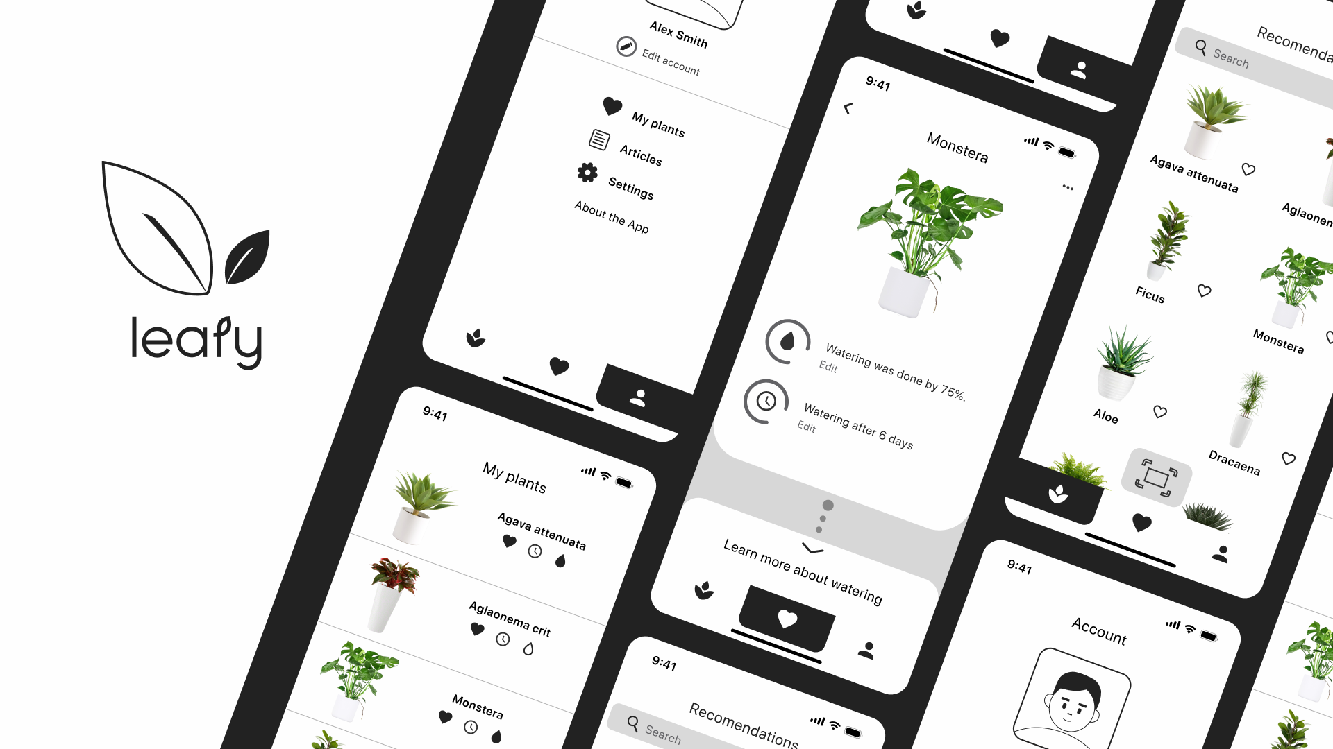 Mobile application "Leafy" — Изображение №1 — Интерфейсы, Анимация на Dprofile