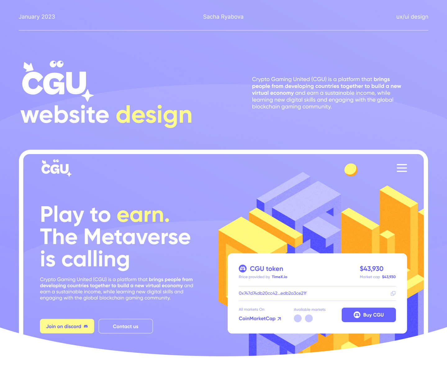 Crypto Gaming United (CGU) platform — Изображение №1 — Интерфейсы на Dprofile