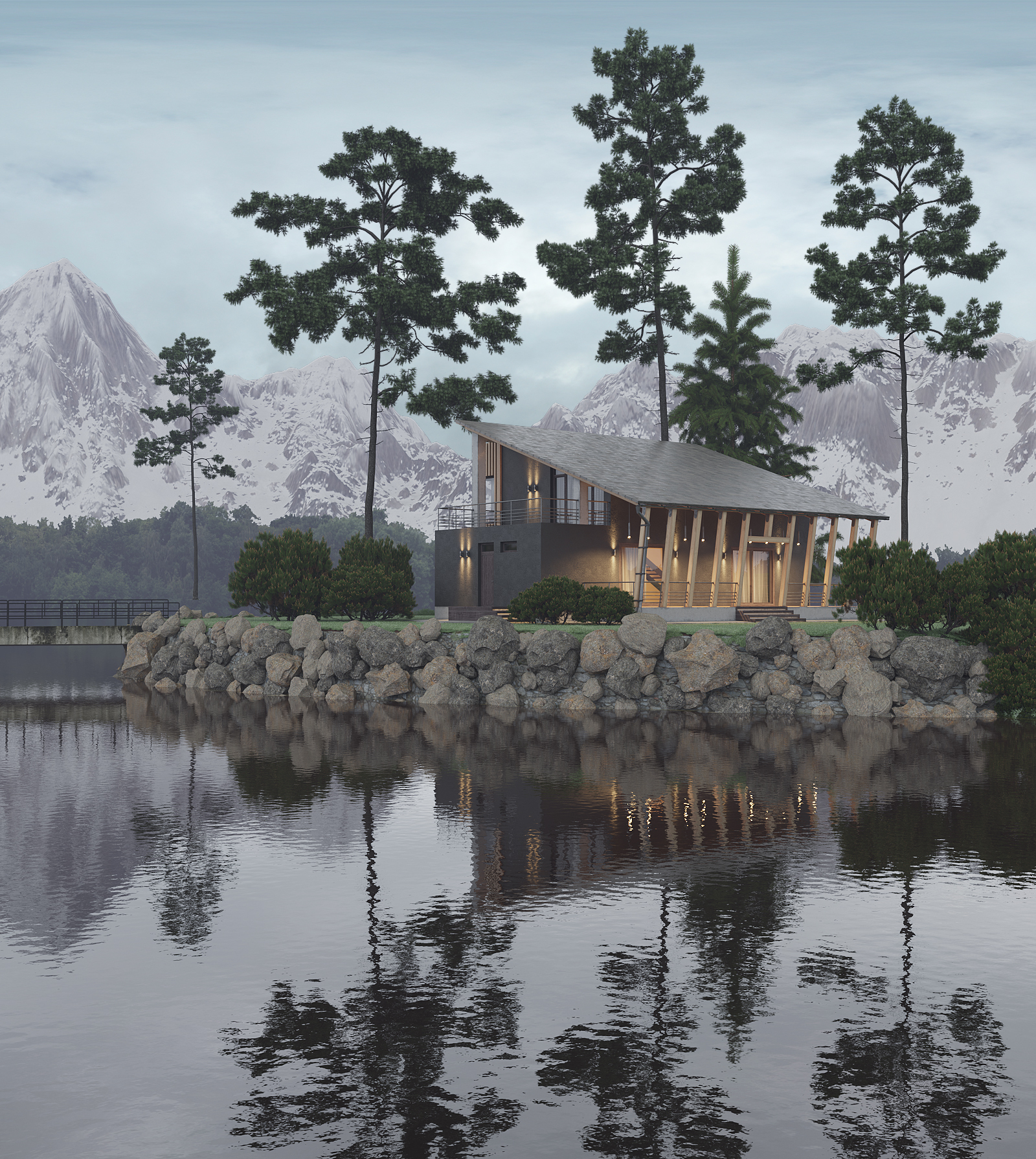 Вилла в горах — Изображение №1 — Графика, 3D на Dprofile