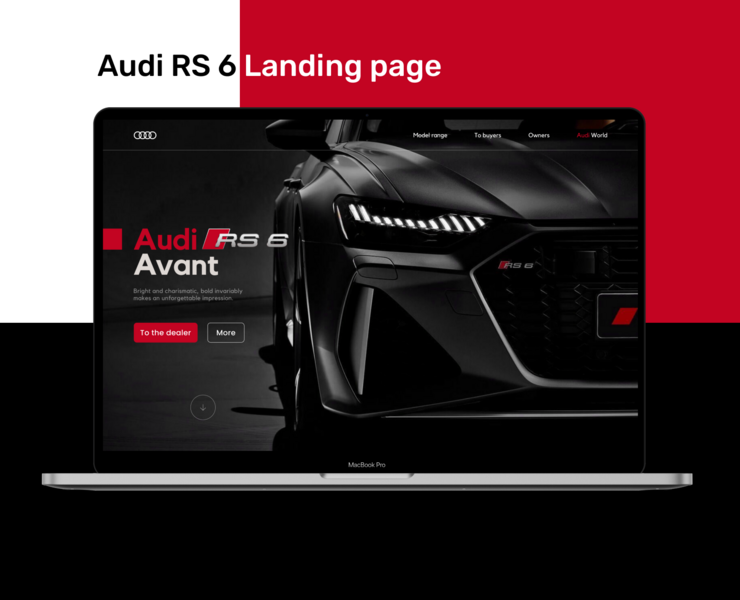 Audi RS 6 Avant concept landing page — Интерфейсы, Маркетинг на Dprofile