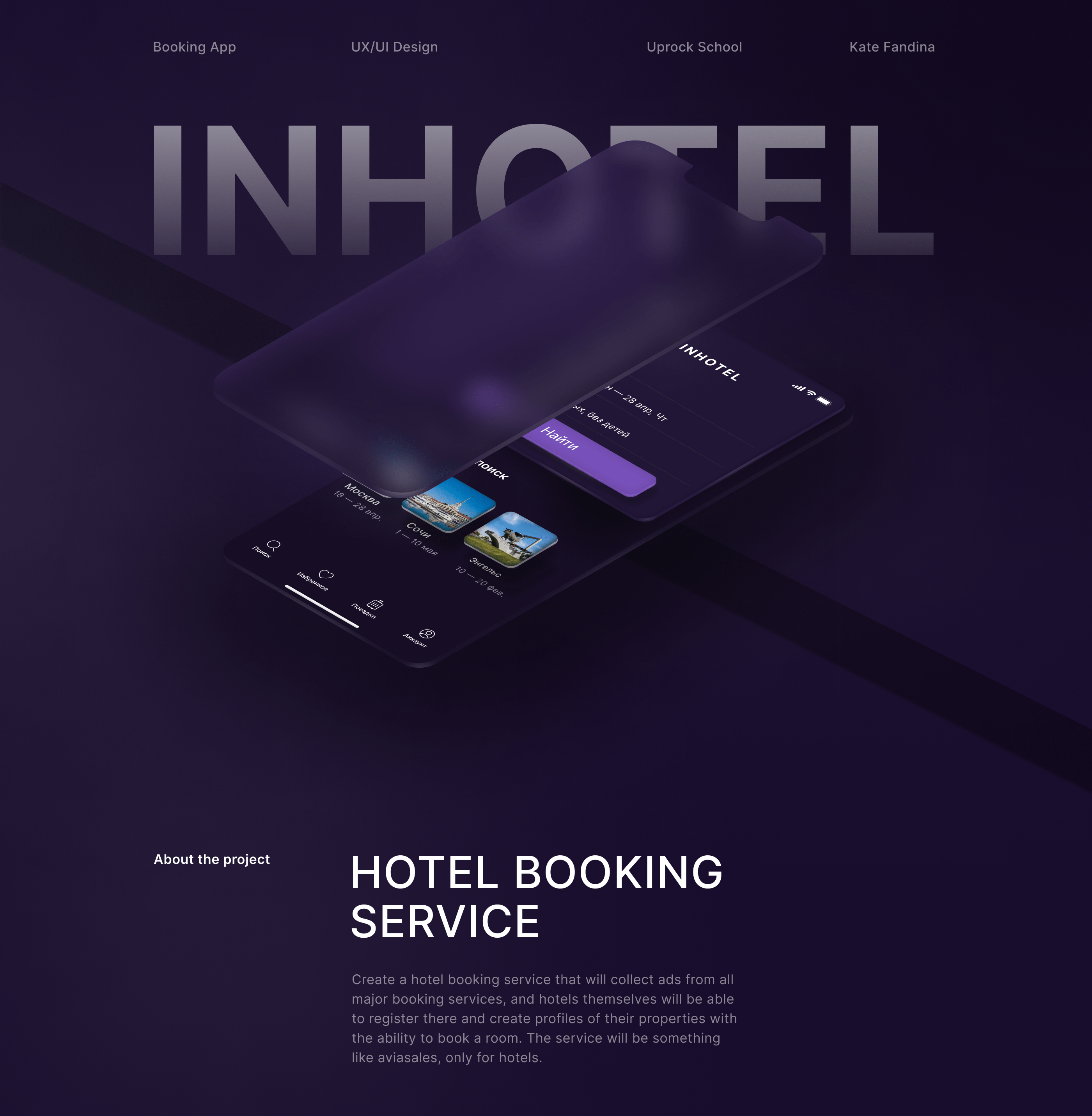 INHOTEL APP — Изображение №1 — Интерфейсы, Графика на Dprofile