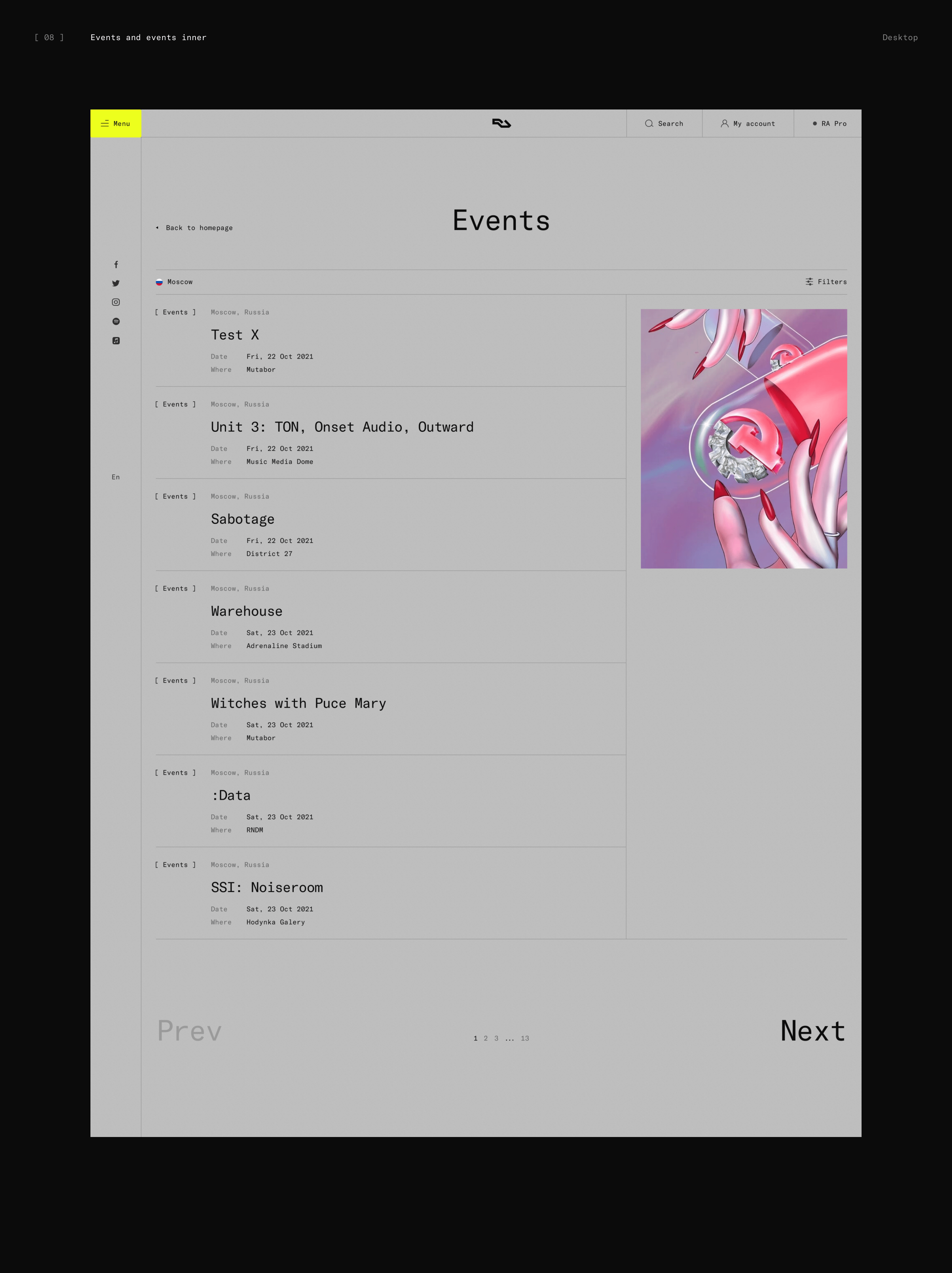 Resident Advisor — online magazine redesign — Изображение №15 — Интерфейсы, Анимация на Dprofile