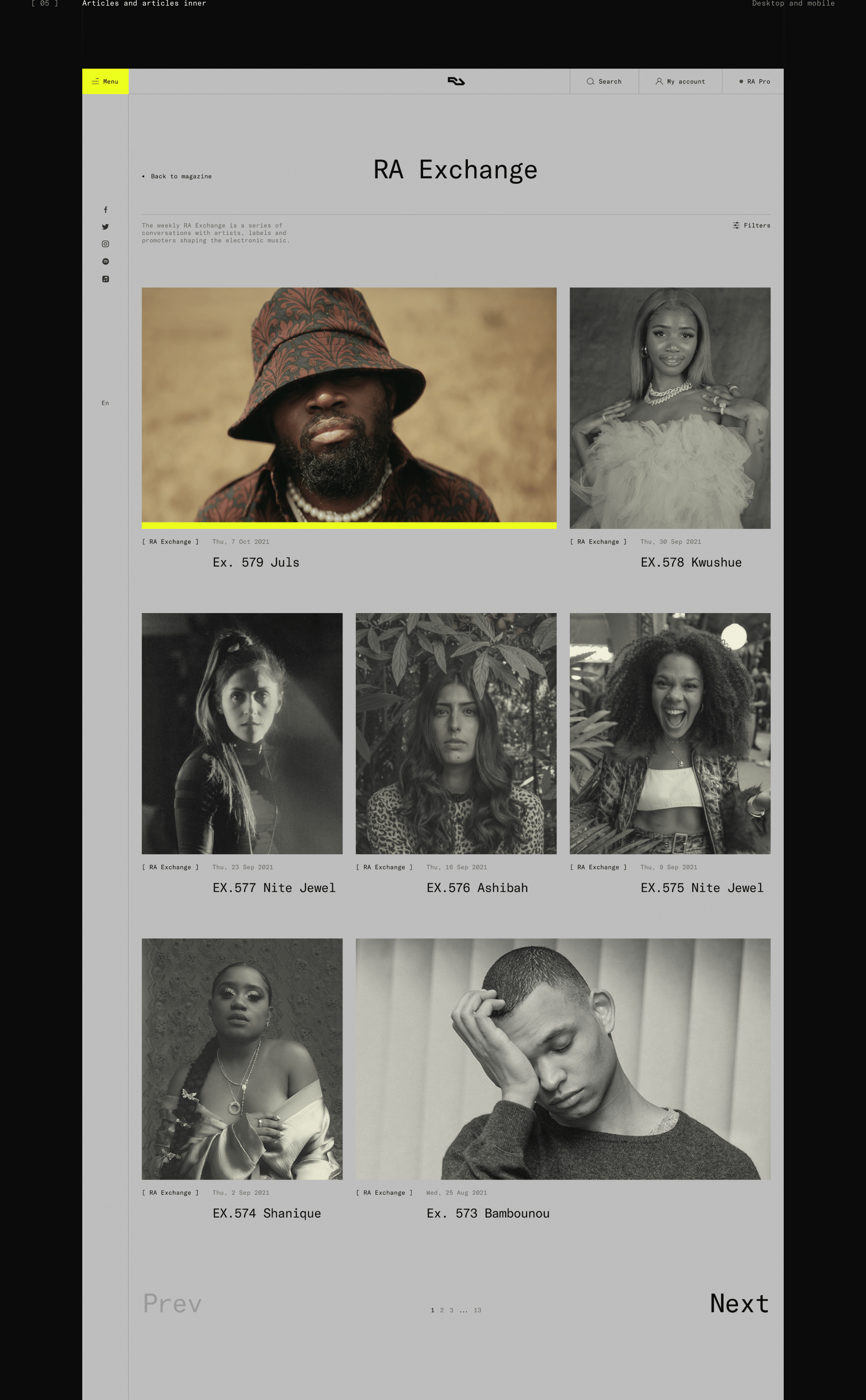Resident Advisor — online magazine redesign — Изображение №10 — Интерфейсы, Анимация на Dprofile