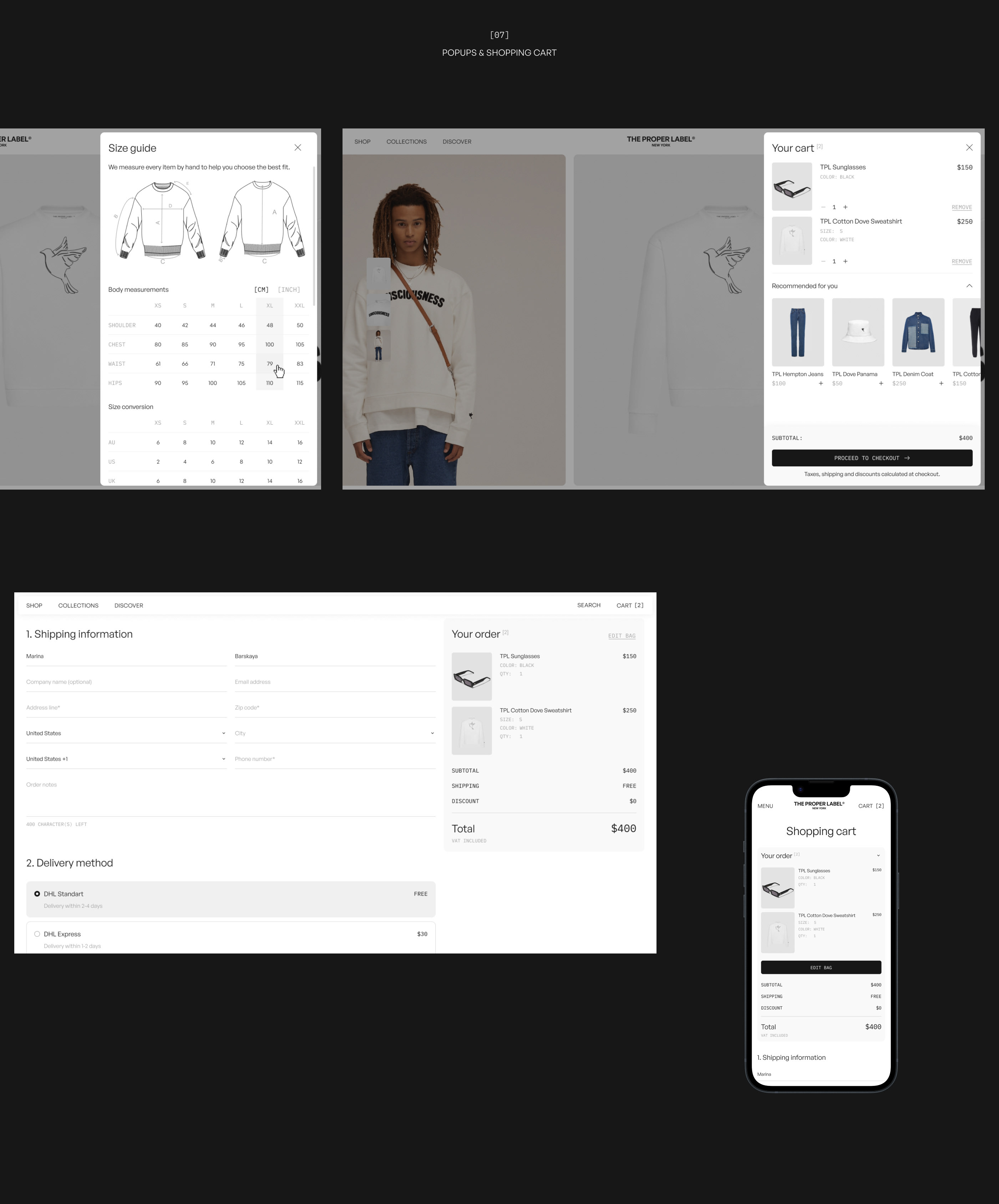 The Proper Label® | E-commerce — Изображение №10 — Интерфейсы, Анимация на Dprofile