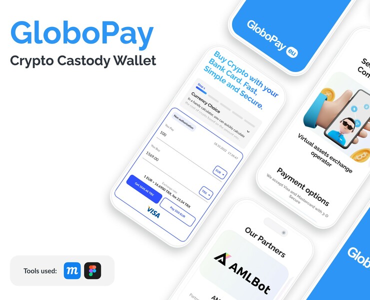 UI/UX Design | Crypto Wallet GloboPay — Интерфейсы на Dprofile