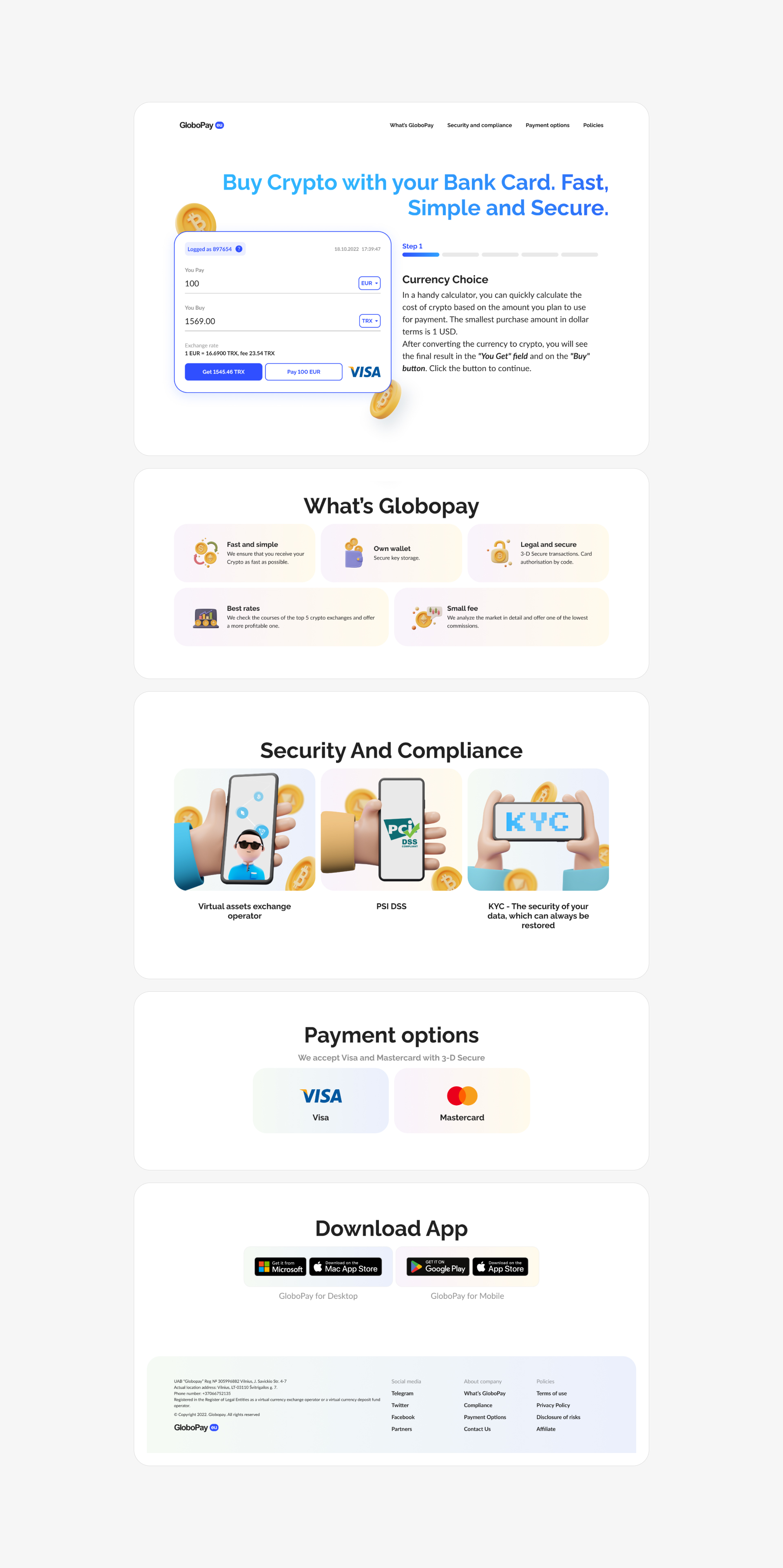 UI/UX Design | Crypto Wallet GloboPay — Изображение №9 — Интерфейсы на Dprofile