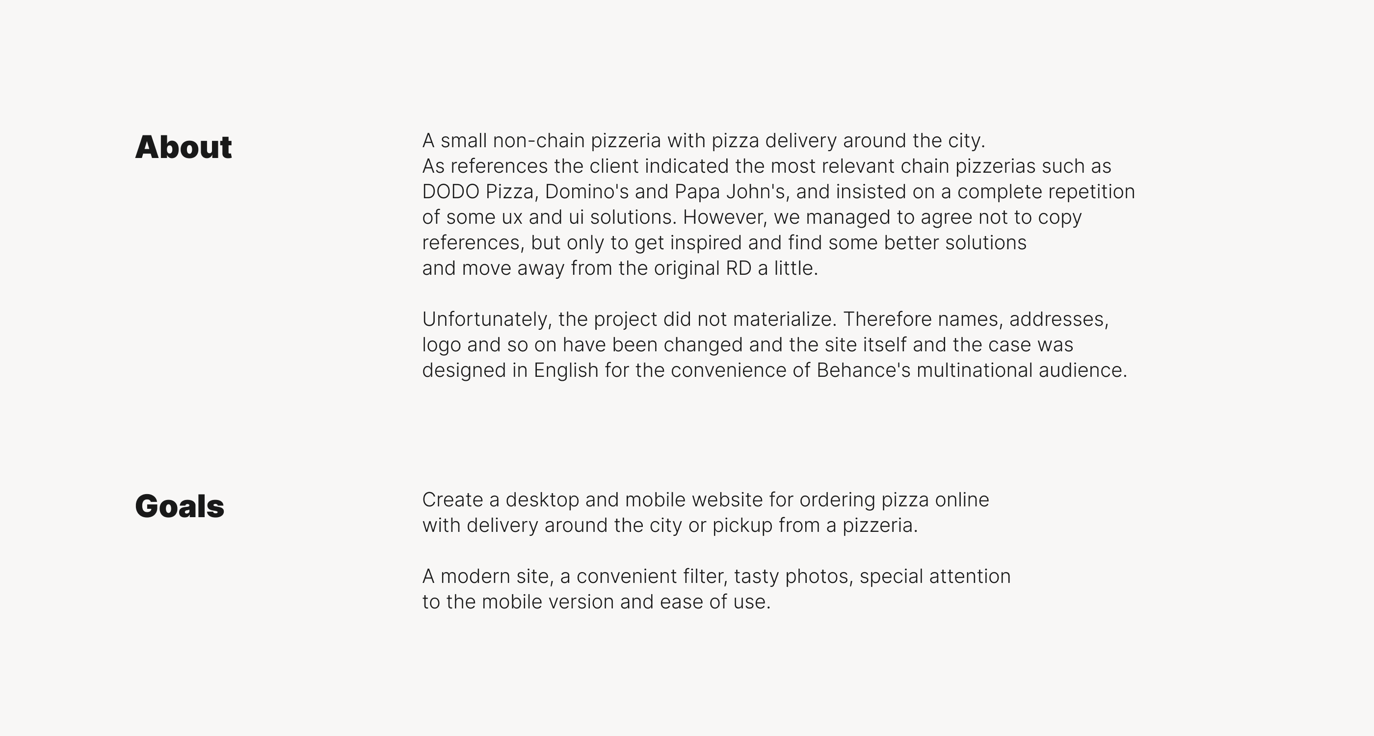Just Pizza website — Изображение №2 — Интерфейсы на Dprofile