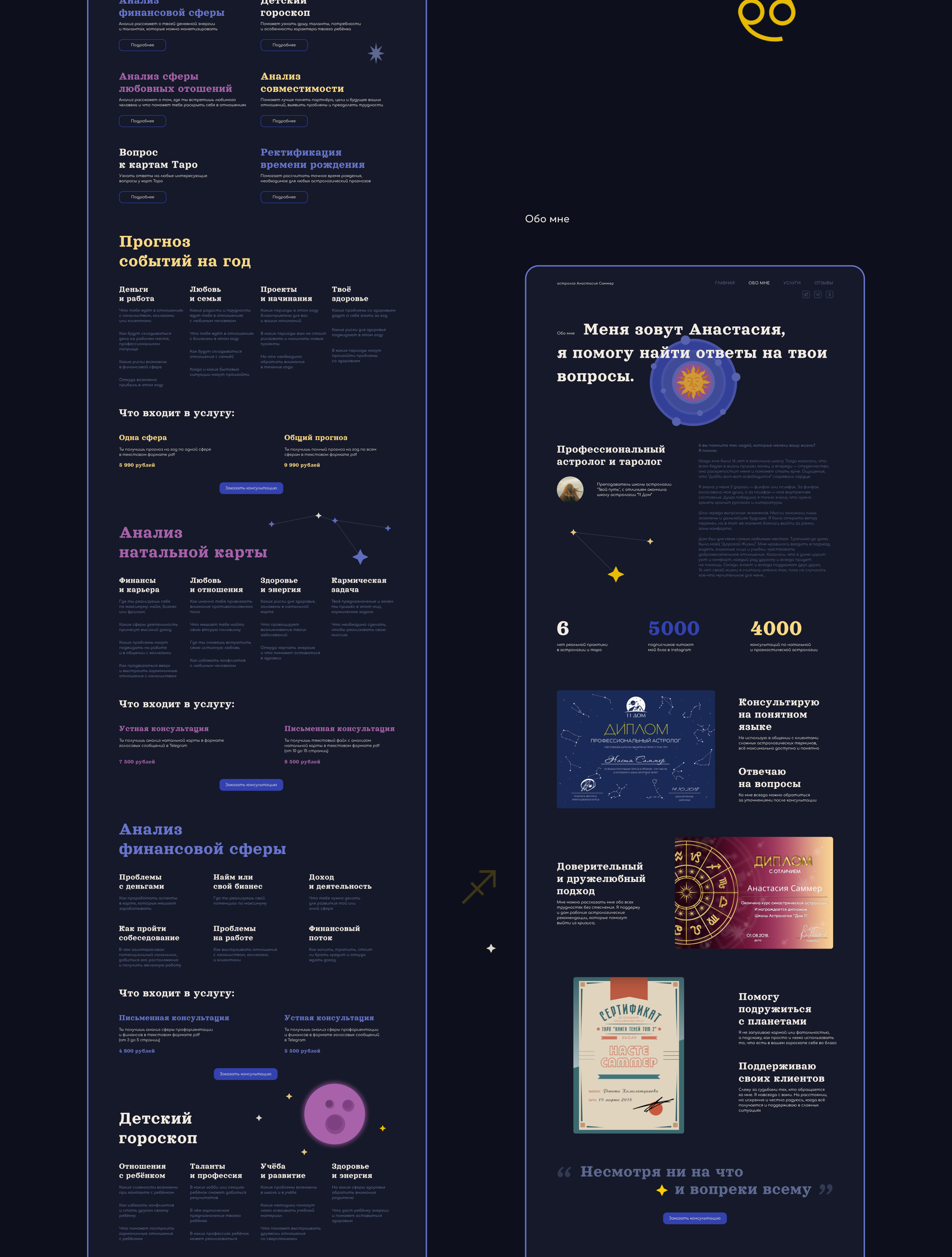 Astrology website 2022 — Изображение №6 — Интерфейсы на Dprofile