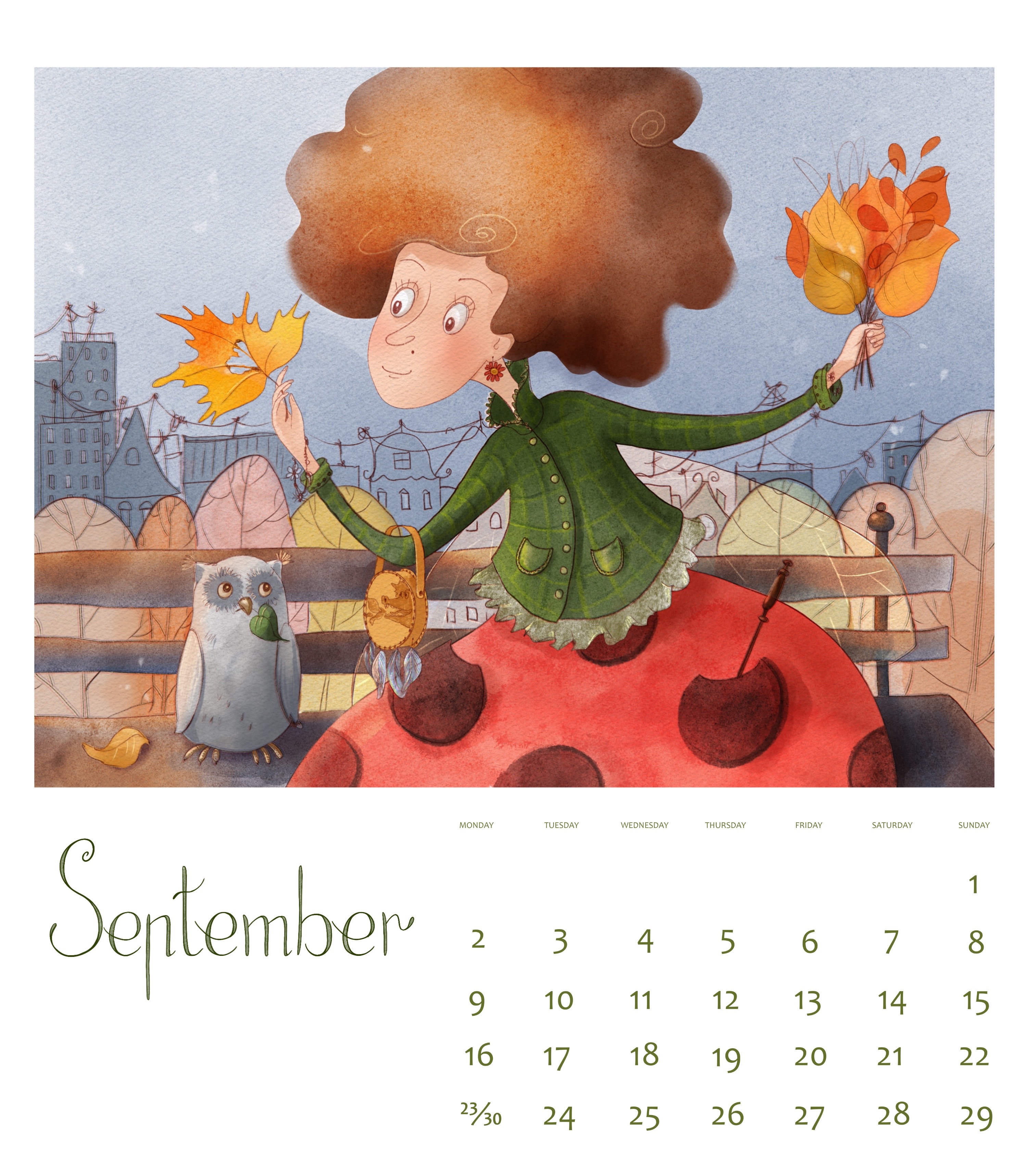 Calendar project 2024 - year of the green dragon — Изображение №5 — Иллюстрация на Dprofile