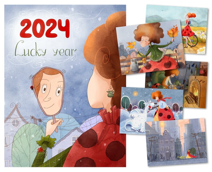 Calendar project 2024 - year of the green dragon на Dprofile