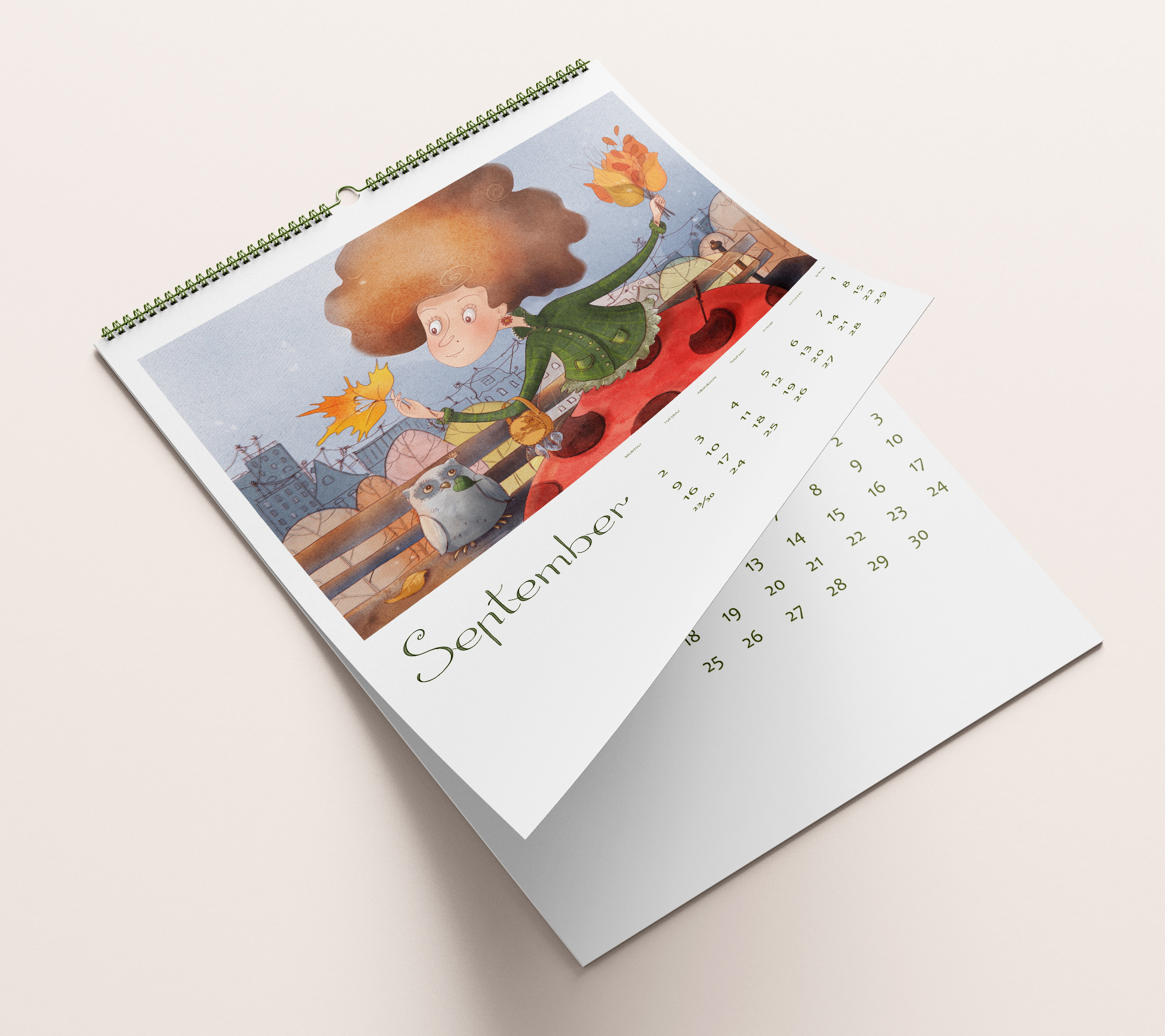 Calendar project 2024 - year of the green dragon — Изображение №8 — Иллюстрация на Dprofile