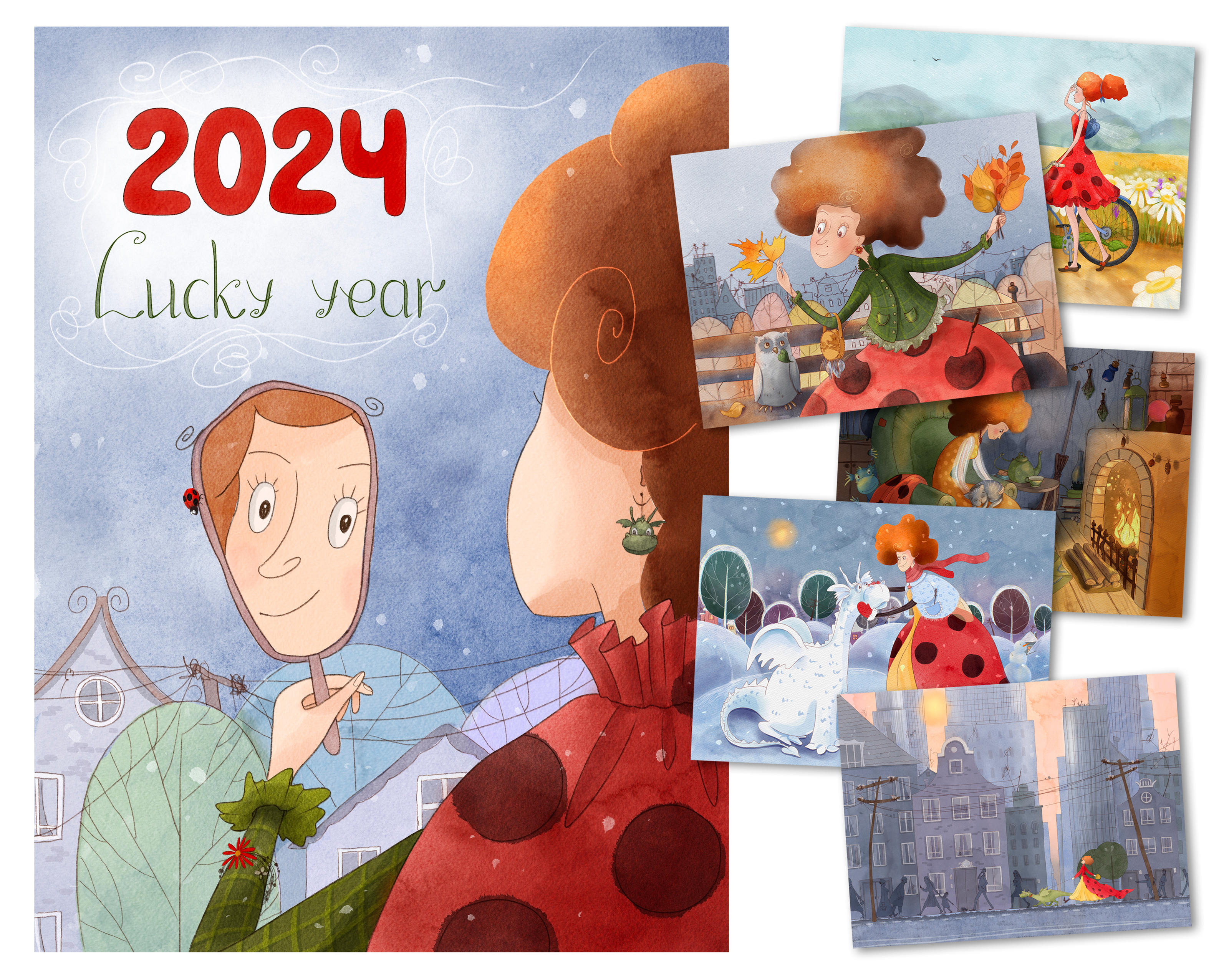 Calendar project 2024 -year of the green dragon -part 2 — Изображение №6 — Иллюстрация на Dprofile
