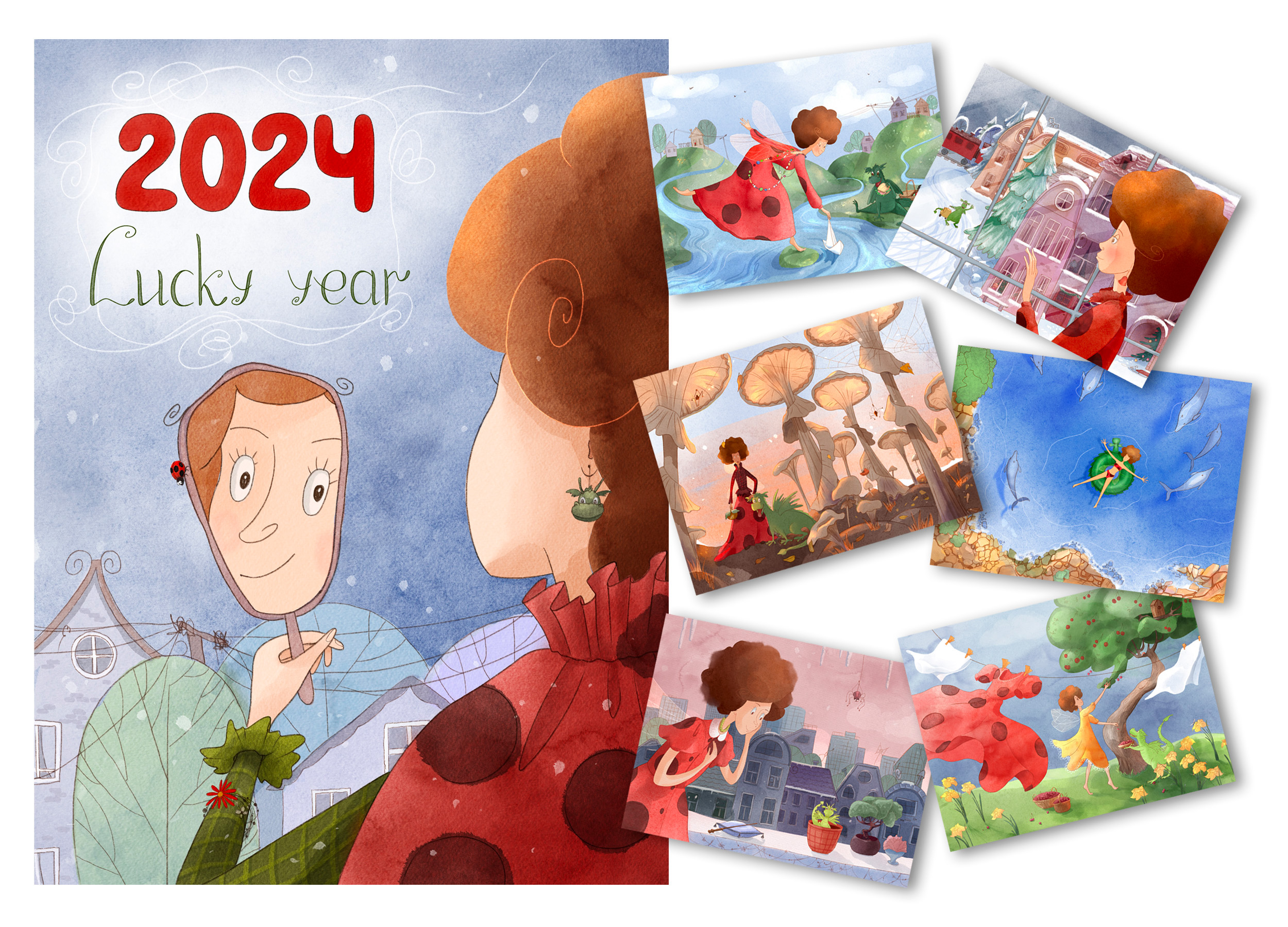 Calendar project 2024 -year of the green dragon -part 2 — Изображение №1 — Иллюстрация на Dprofile
