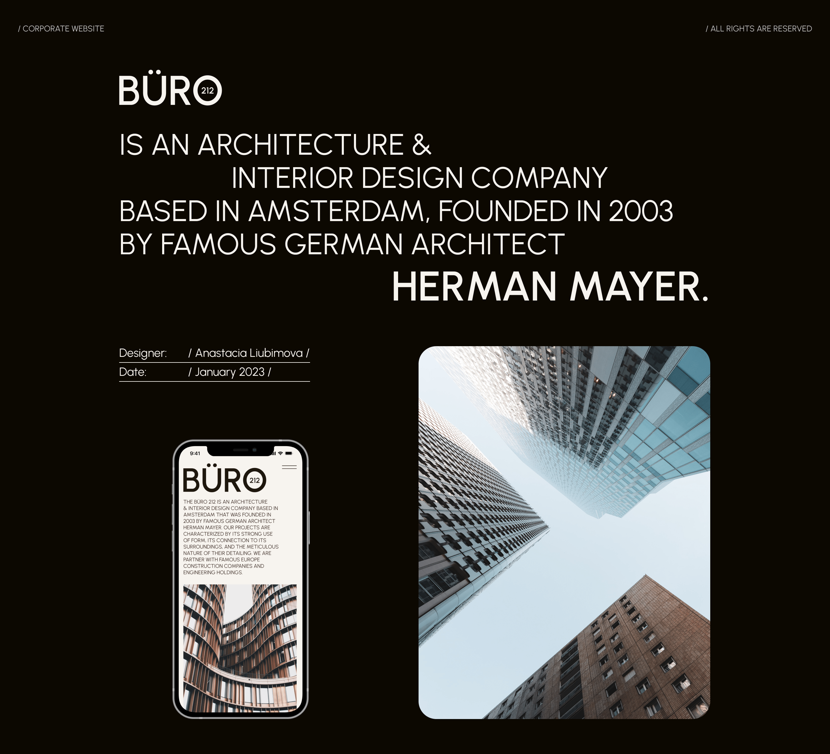"The Büro 212" Архитектурное бюро — Изображение №1 — Интерфейсы на Dprofile