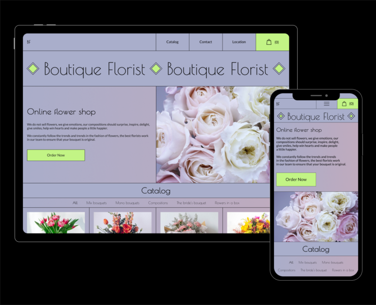 BOUTIQUE FLORIST — Интерфейсы на Dprofile
