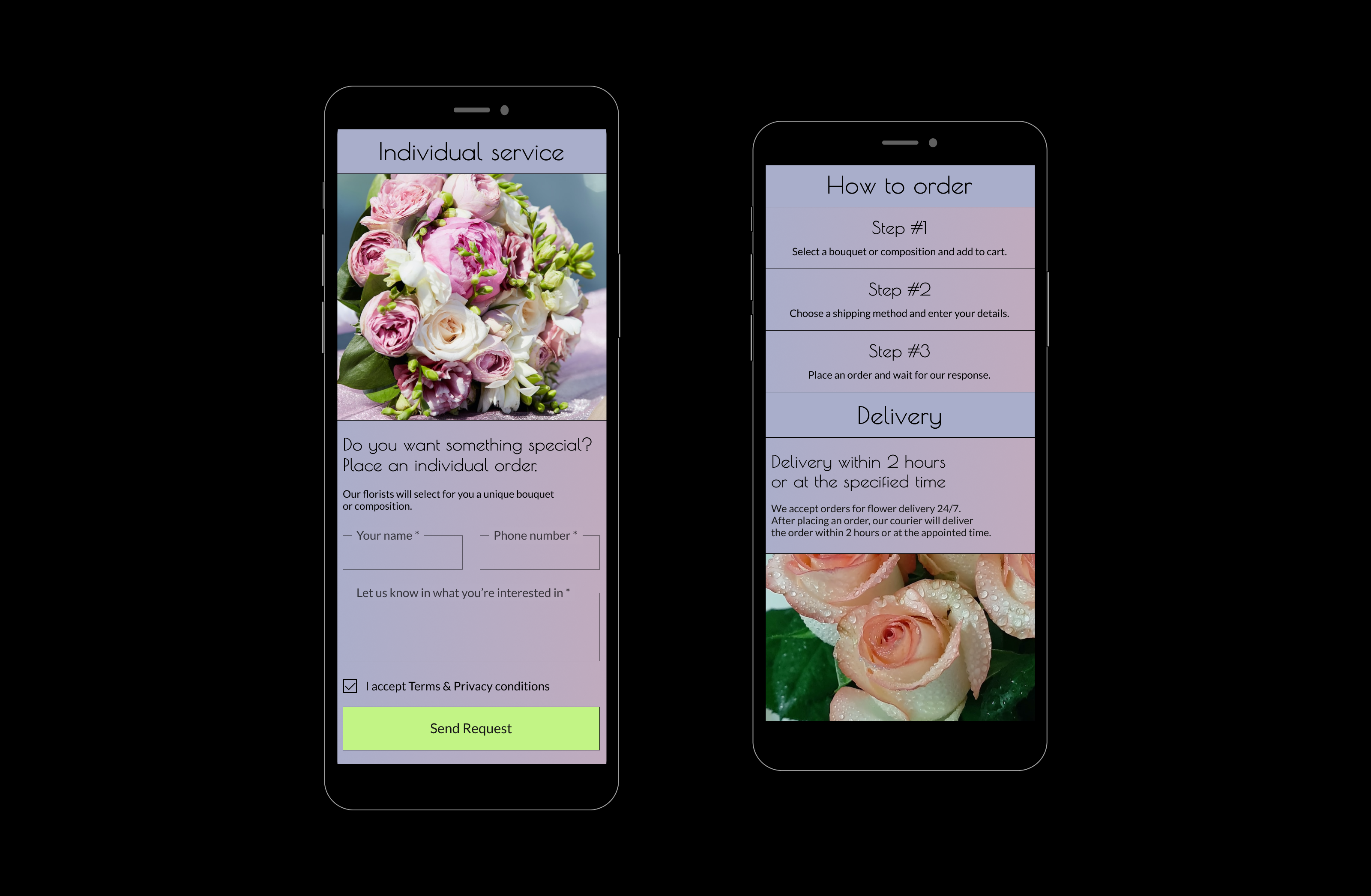 BOUTIQUE FLORIST — Изображение №2 — Интерфейсы на Dprofile