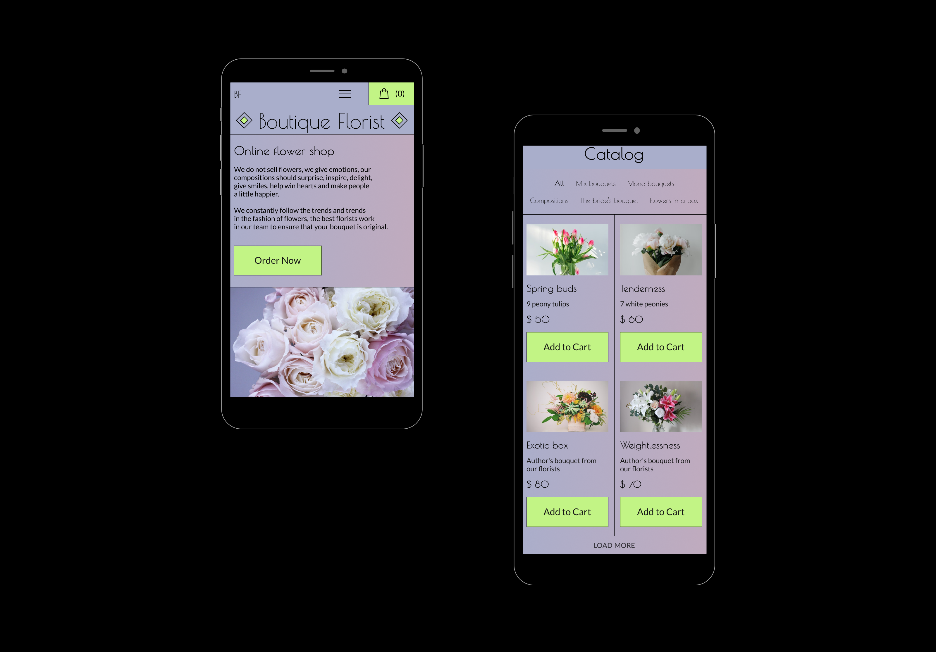 BOUTIQUE FLORIST — Изображение №1 — Интерфейсы на Dprofile