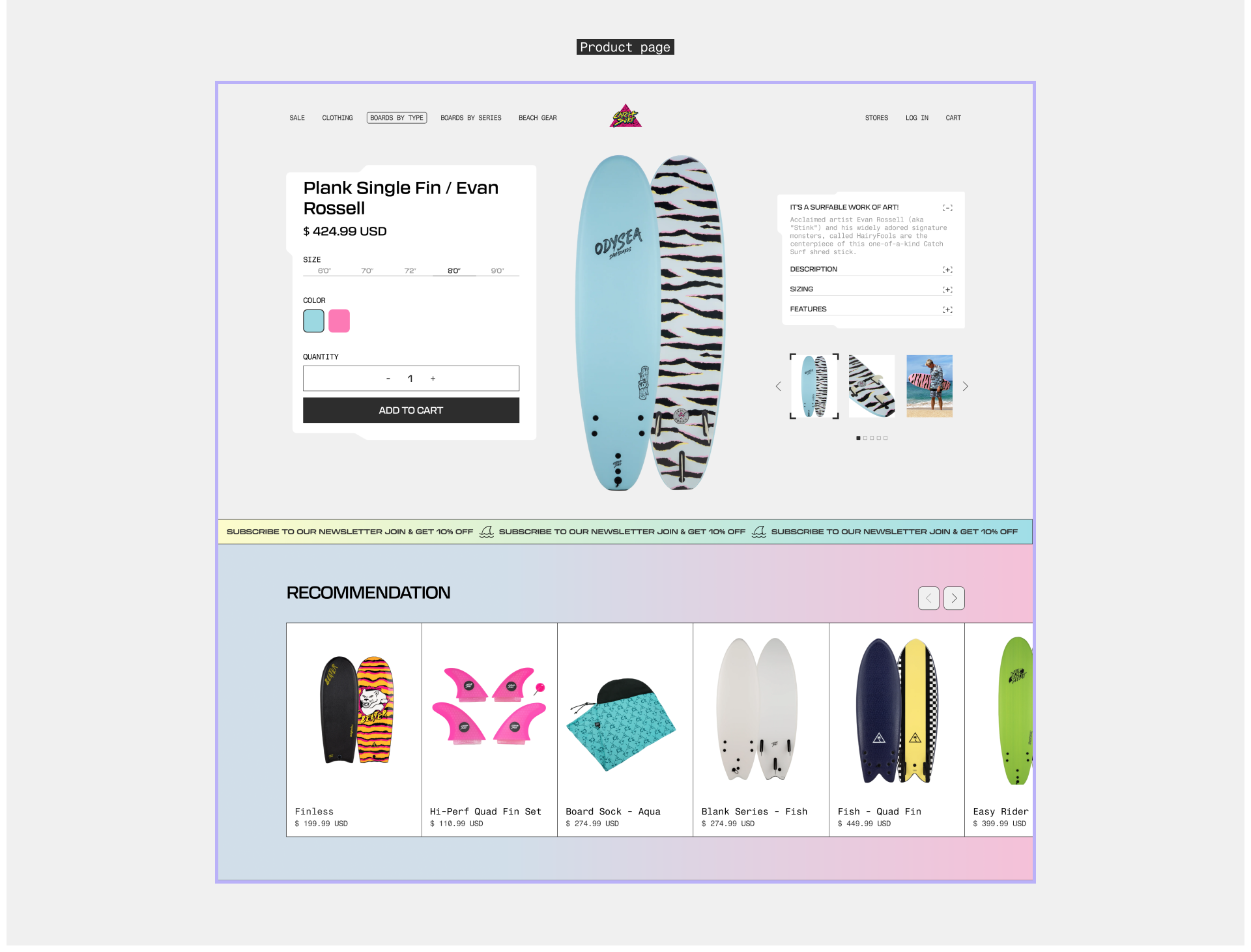 CATCH SURF | E-commerce | (RE)design concept — Изображение №6 — Интерфейсы, Анимация на Dprofile