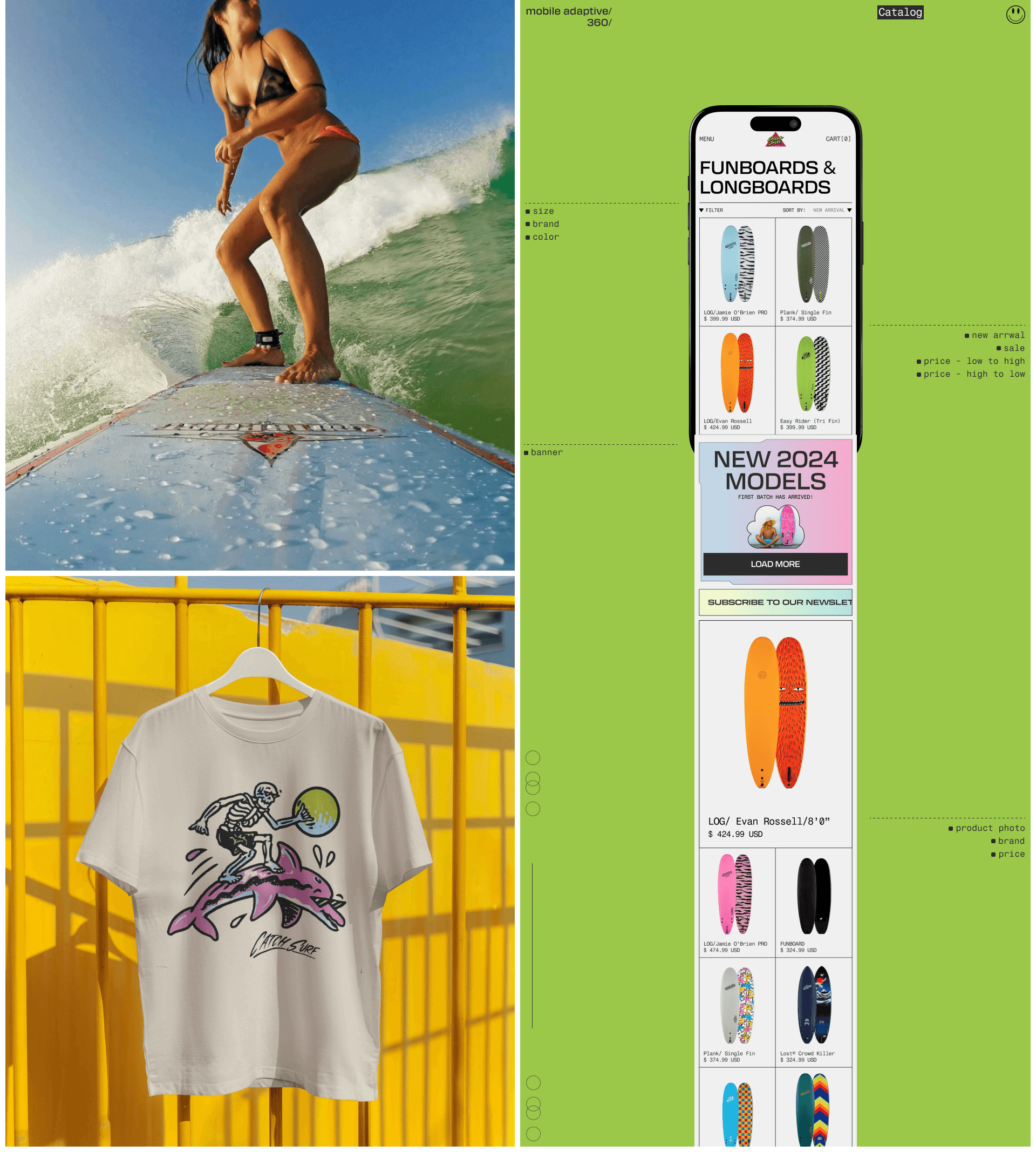 CATCH SURF | E-commerce | (RE)design concept — Изображение №5 — Интерфейсы, Анимация на Dprofile