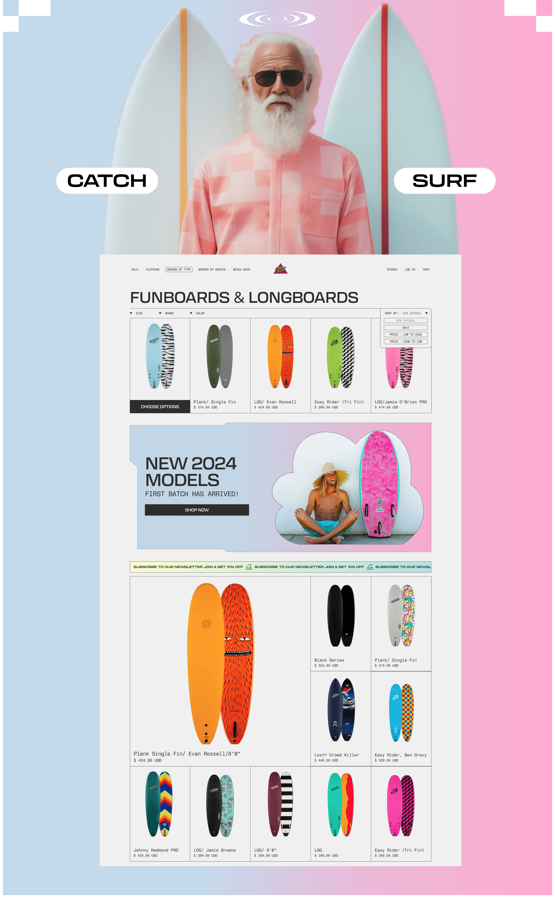 CATCH SURF | E-commerce | (RE)design concept — Изображение №4 — Интерфейсы, Анимация на Dprofile