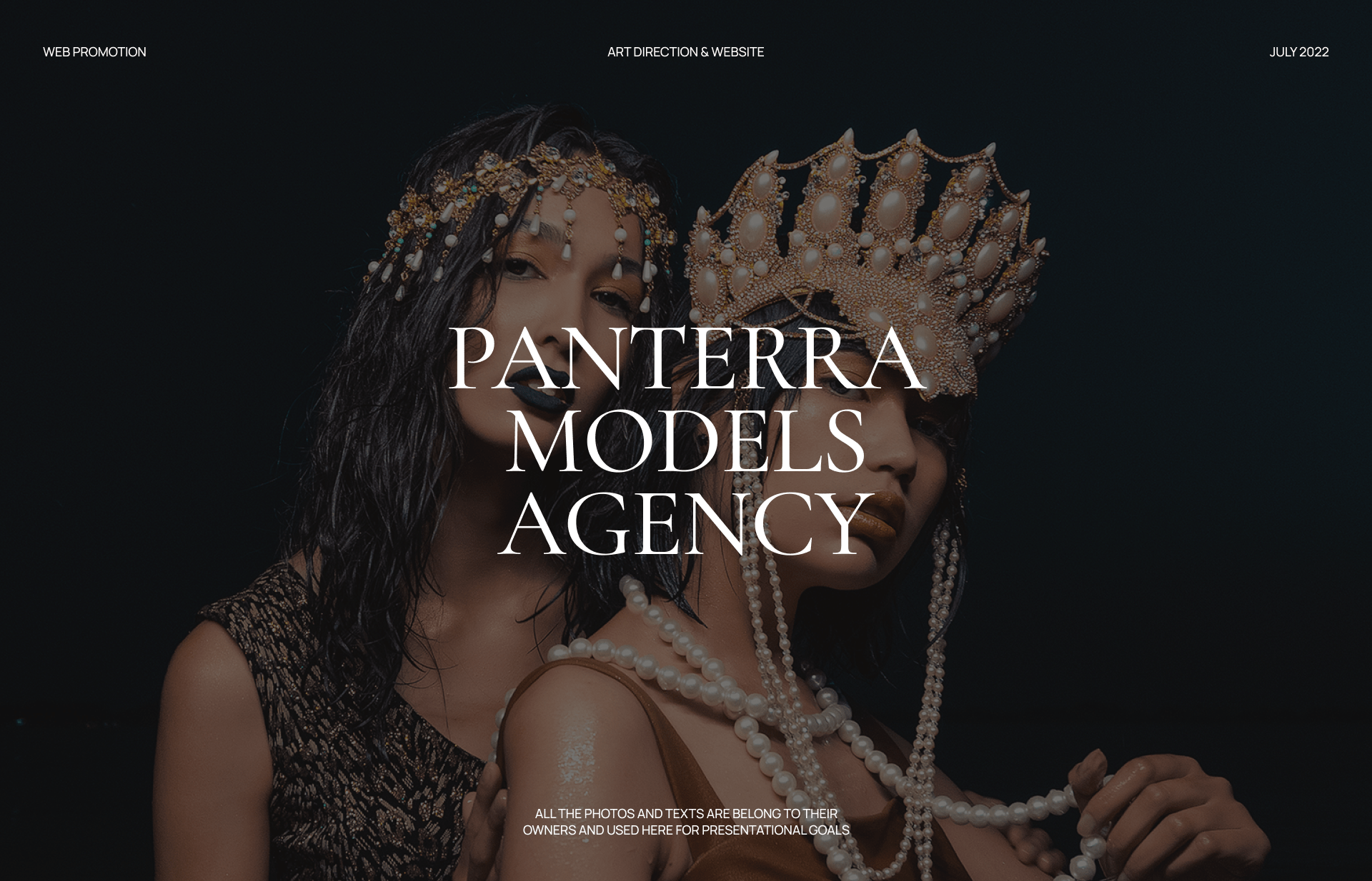 Panterra Models Agency - UX/UI Design — Изображение №1 — Интерфейсы, Анимация на Dprofile