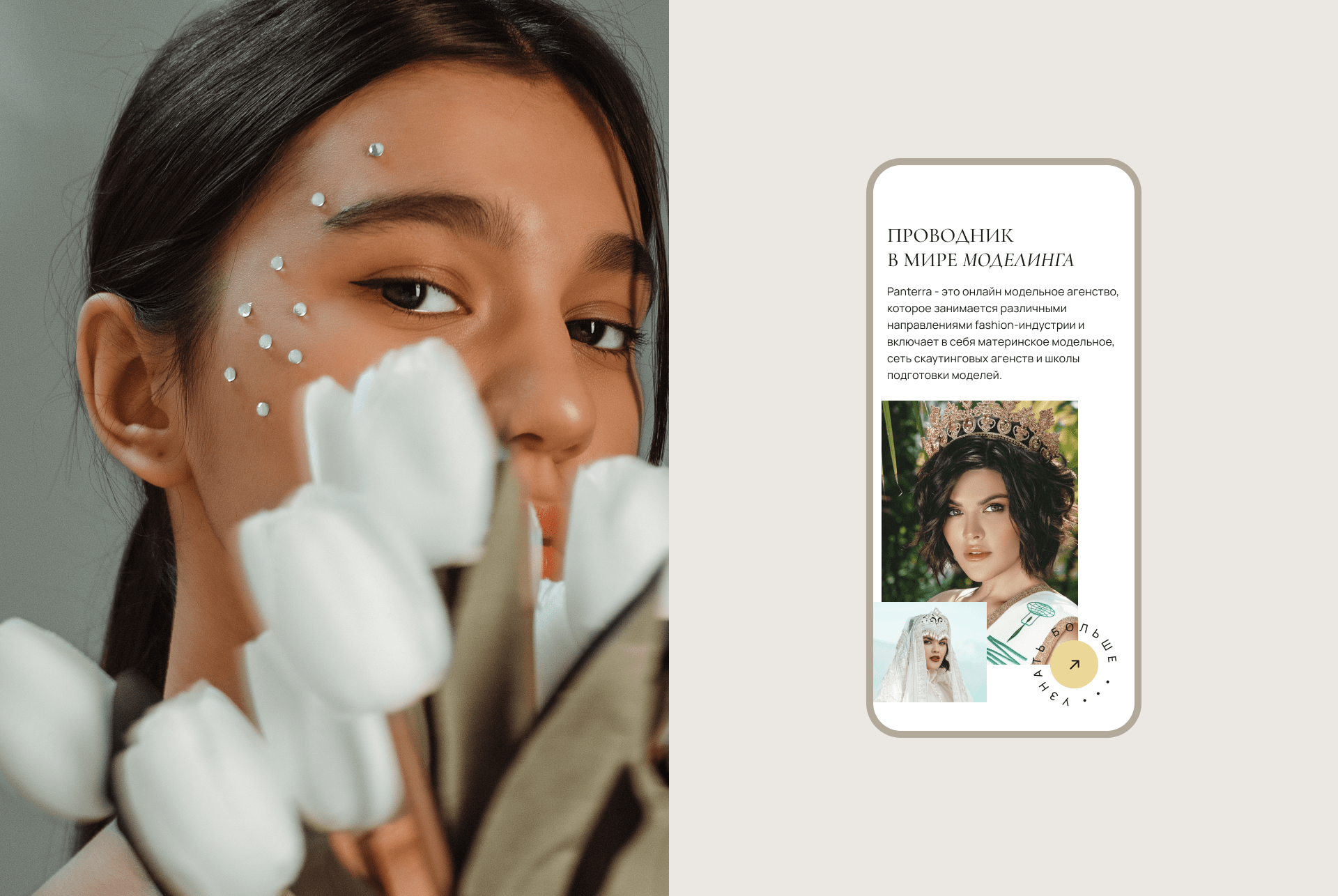 Panterra Models Agency - UX/UI Design — Изображение №8 — Интерфейсы, Анимация на Dprofile