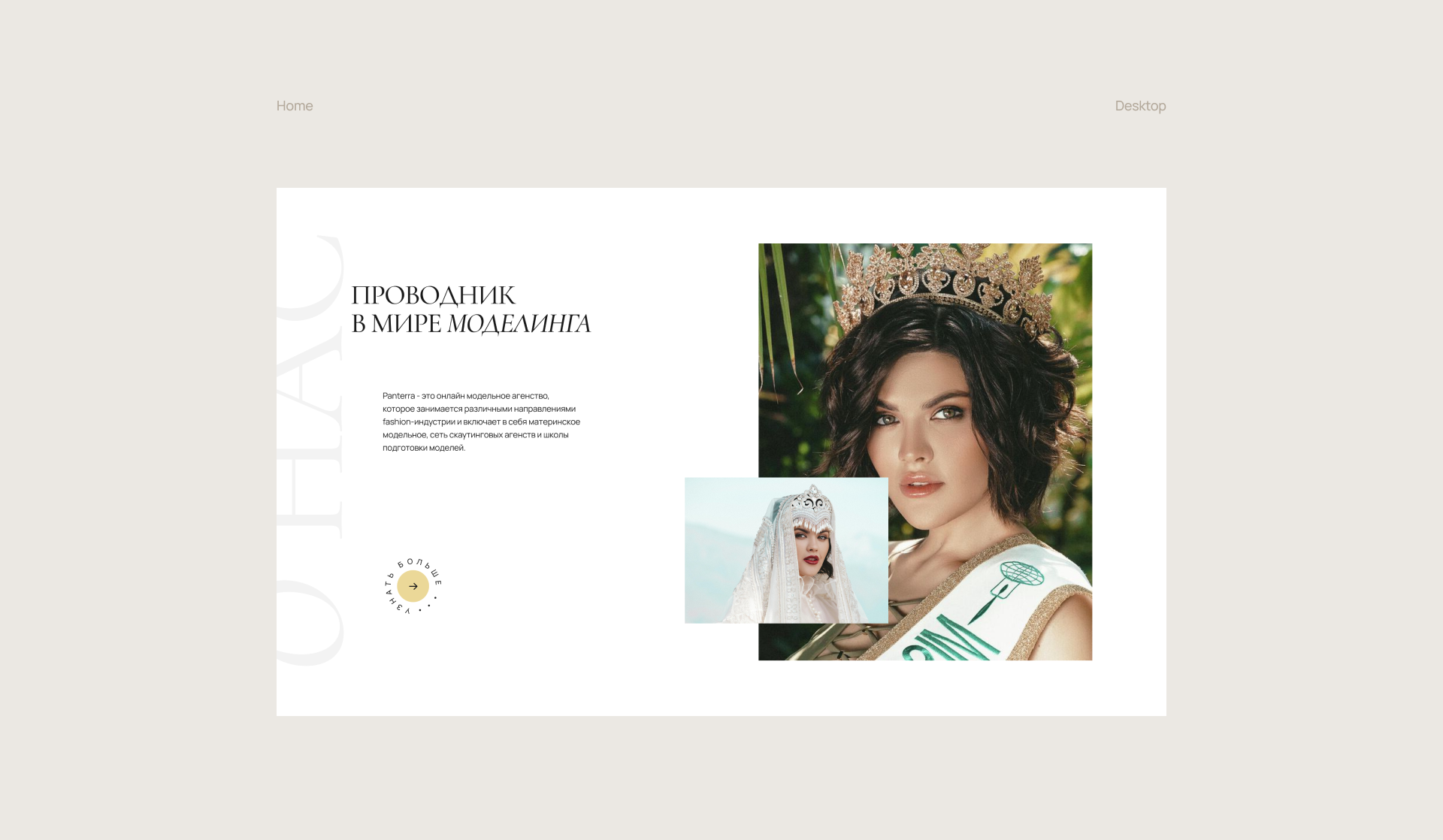 Panterra Models Agency - UX/UI Design — Изображение №7 — Интерфейсы, Анимация на Dprofile