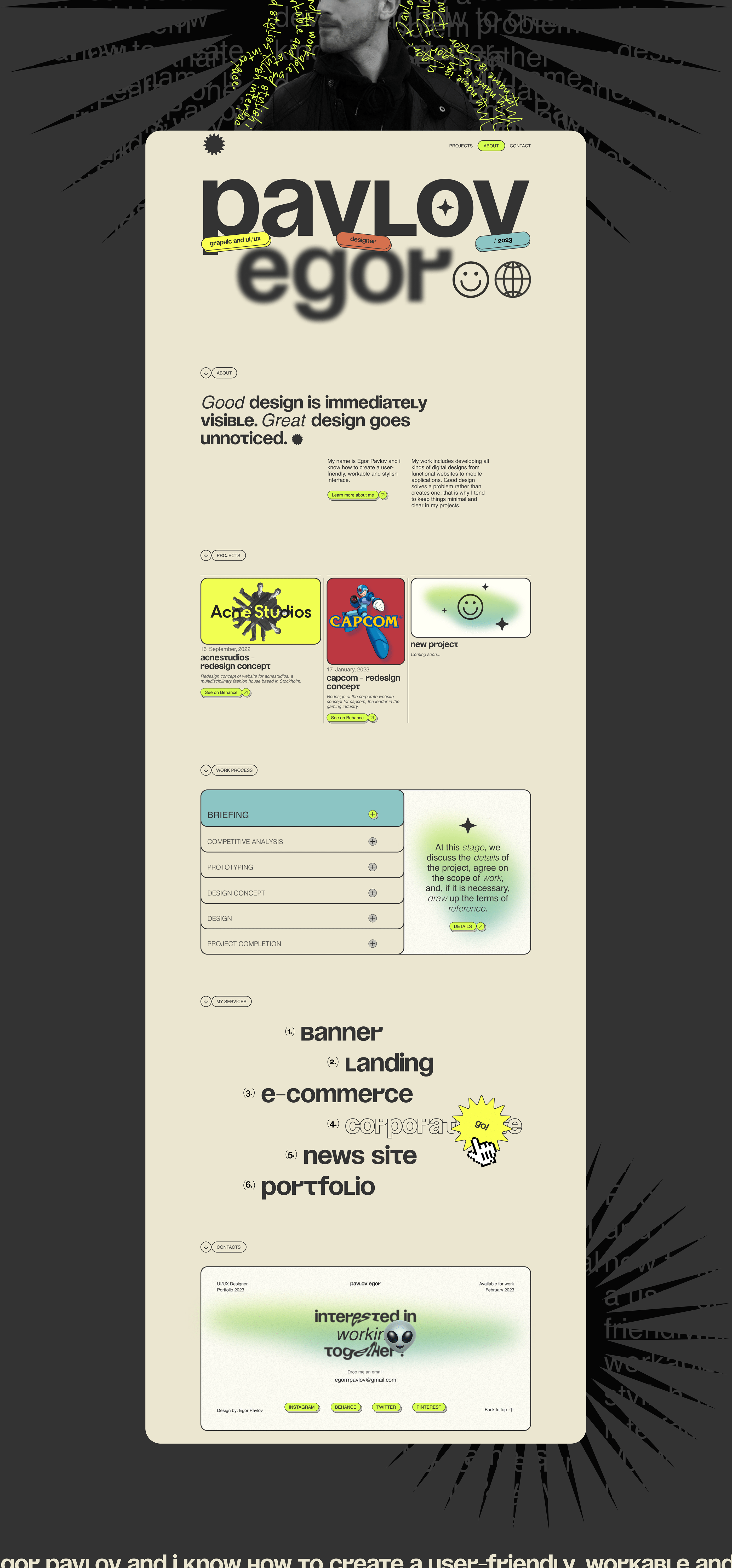 PERSONAL PORTFOLIO WEBSITE — Изображение №2 — Интерфейсы на Dprofile