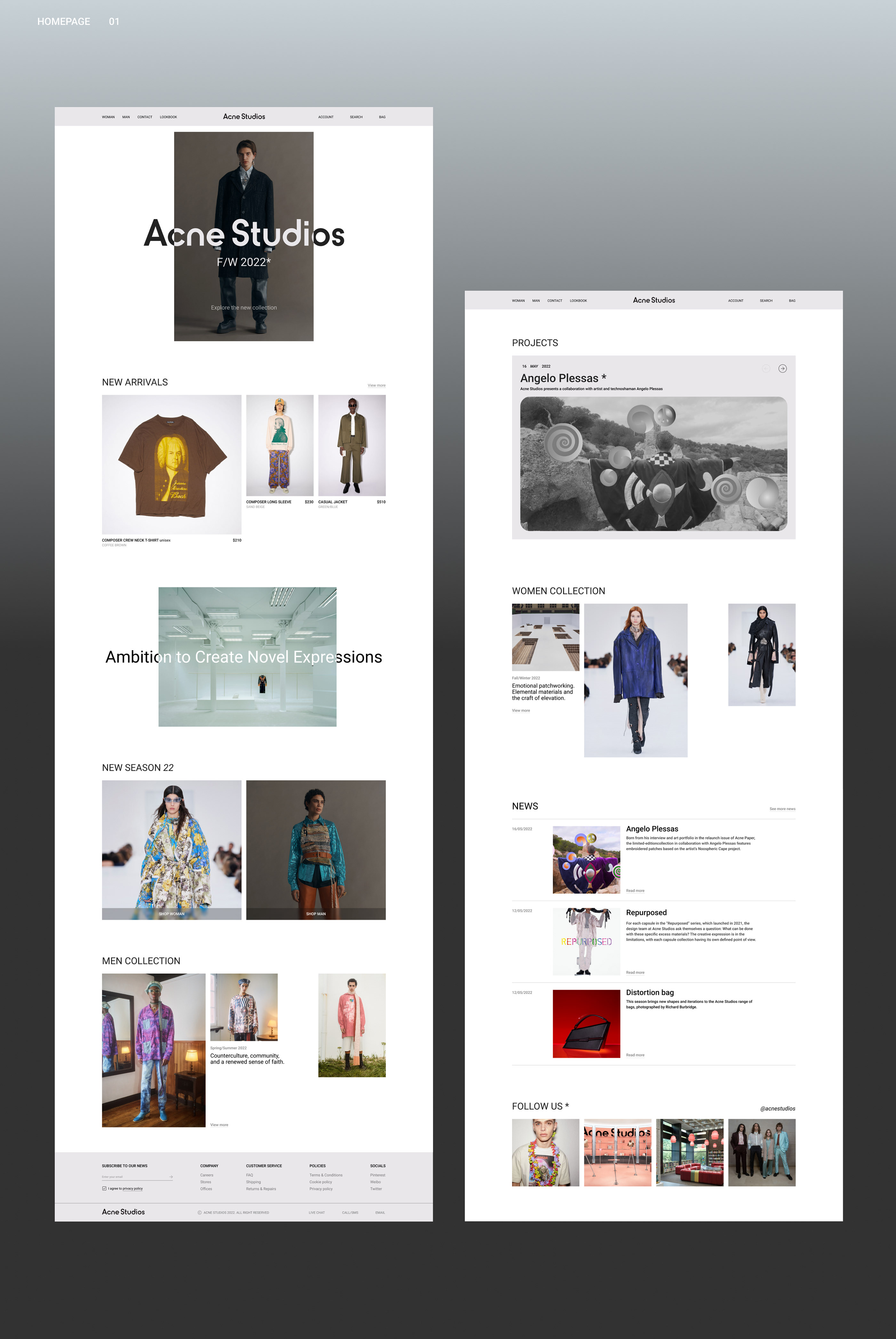 AcneStudios — Redesign Concept — Изображение №3 — Интерфейсы на Dprofile