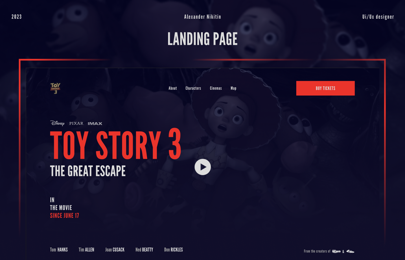 Toy story 3 - Landing Page — Изображение №1 — Интерфейсы на Dprofile