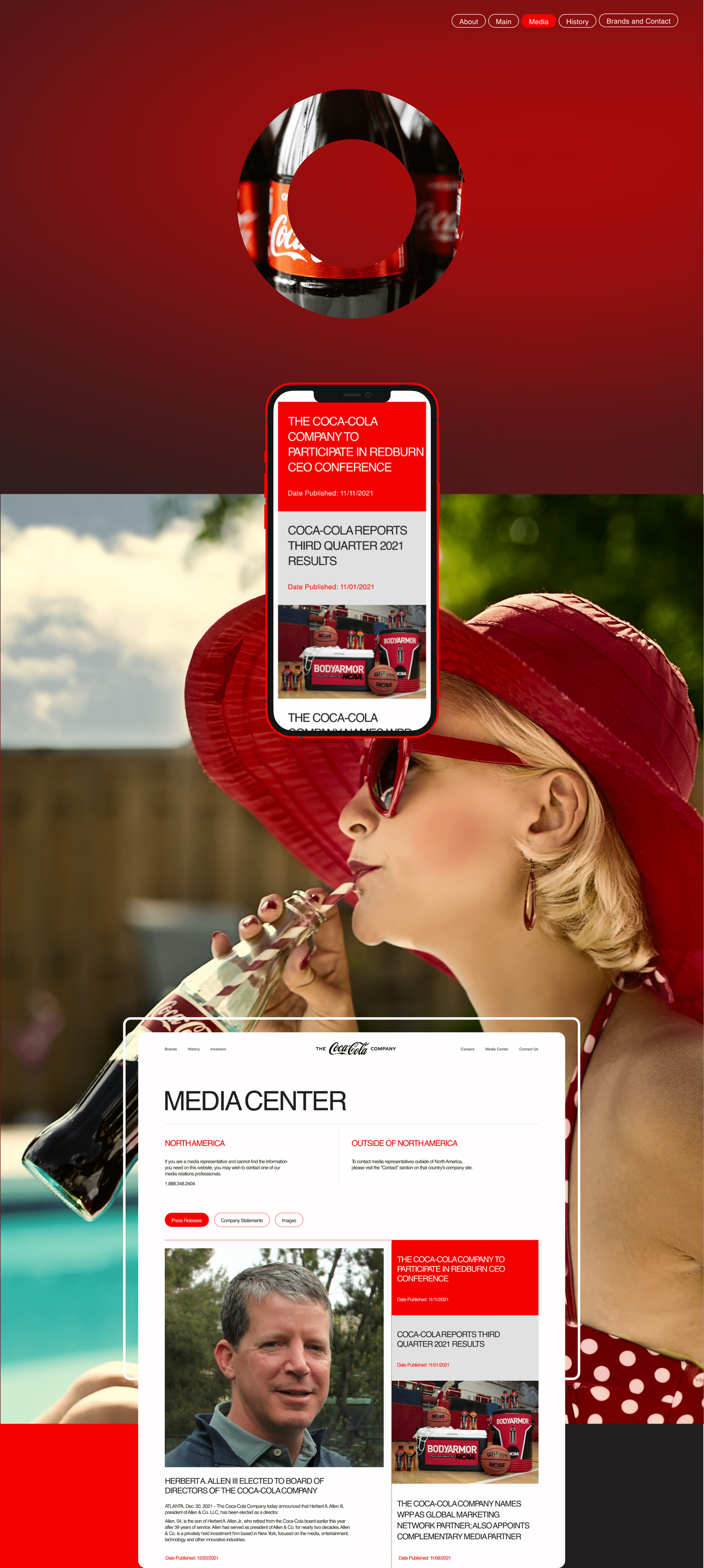 CORPORATE WEBSITE The Coca-Cola Company — Изображение №5 — Интерфейсы на Dprofile