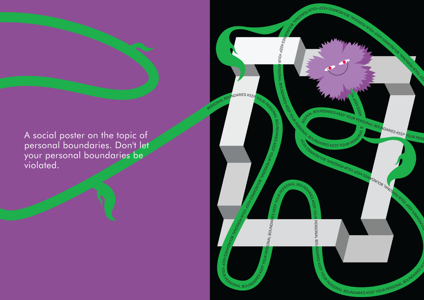 Poster. Keep personal boundaries — Изображение №3 — Иллюстрация, Графика на Dprofile