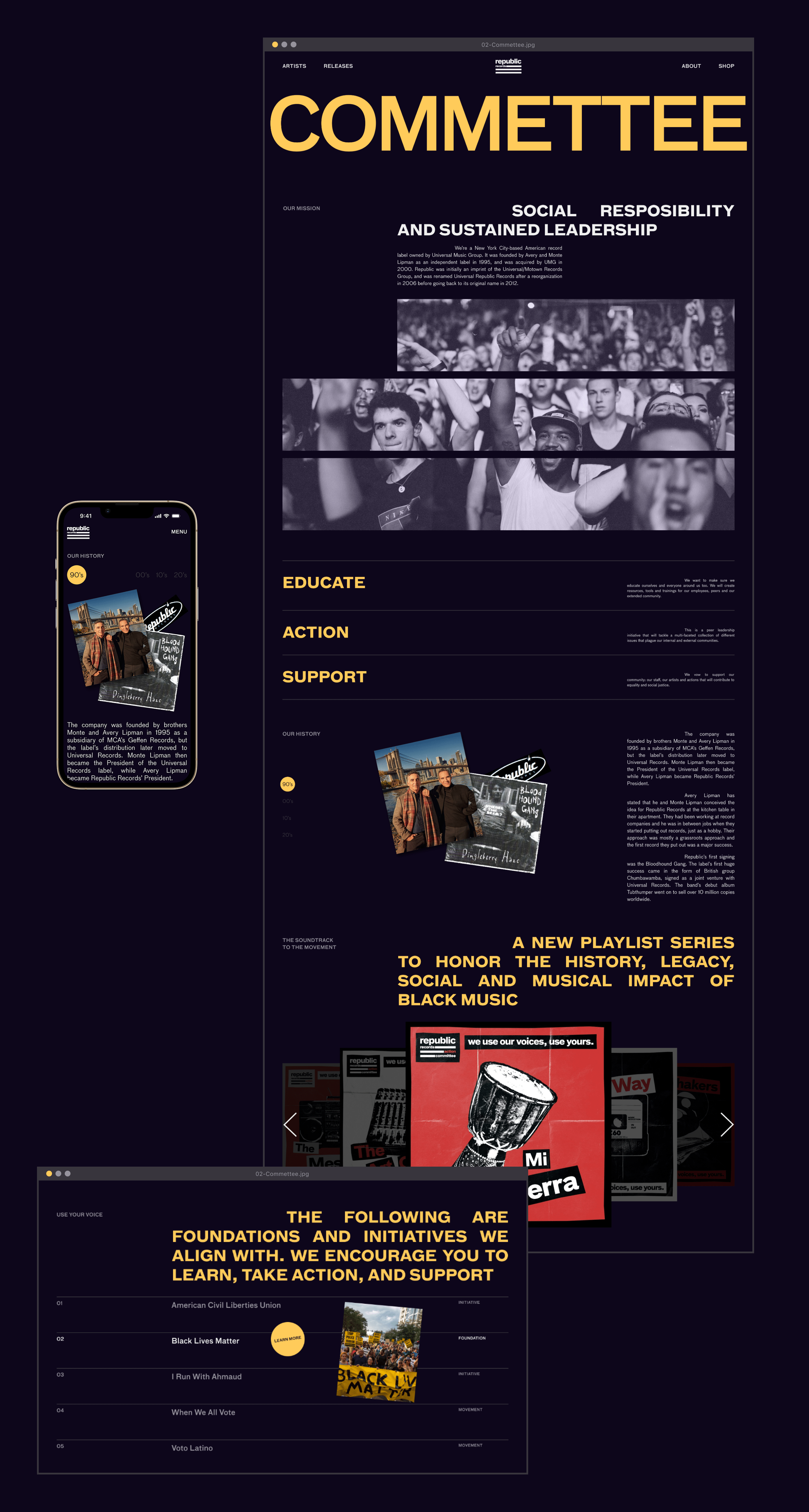 Republic Records | corporate website — Изображение №5 — Интерфейсы на Dprofile
