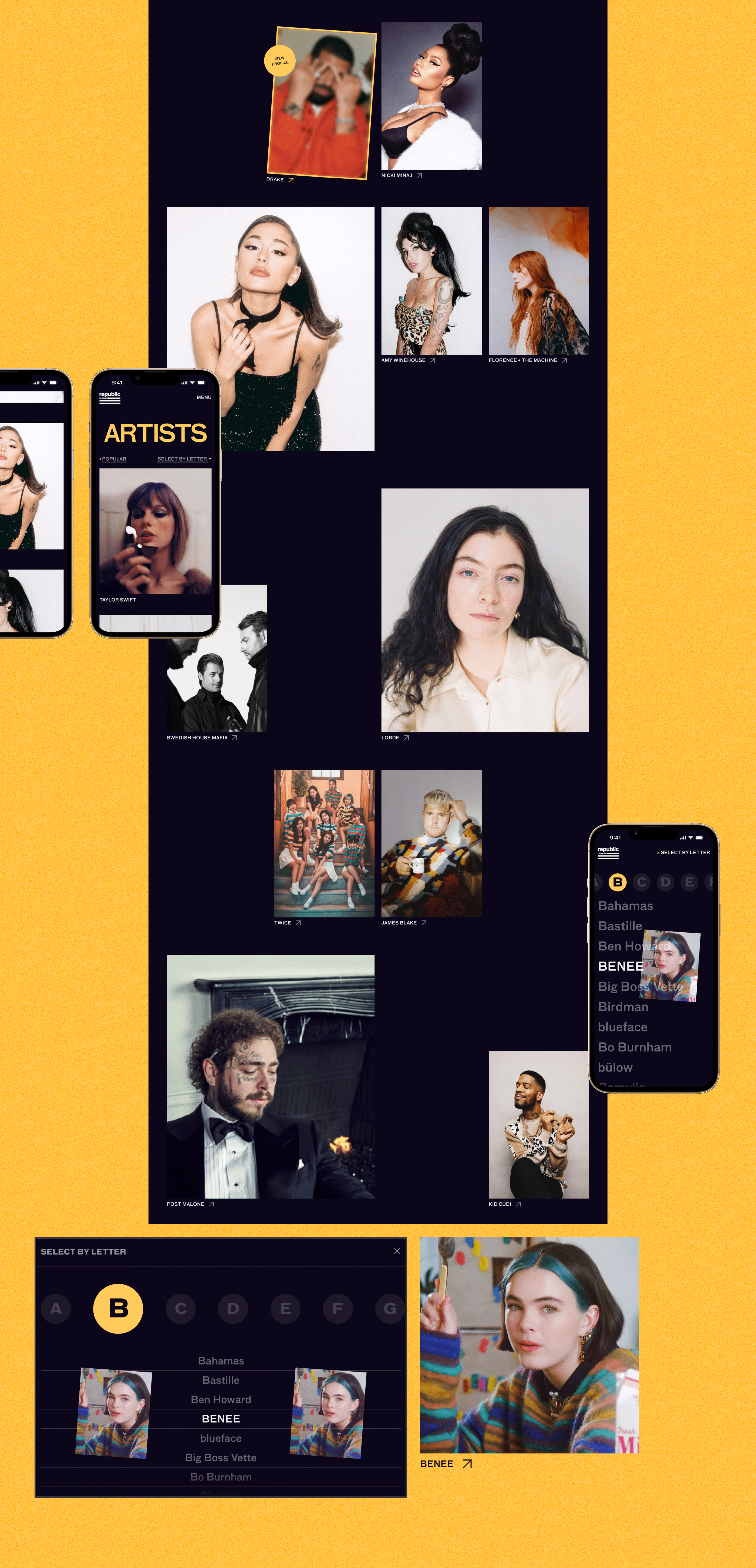 Republic Records | corporate website — Изображение №8 — Интерфейсы на Dprofile