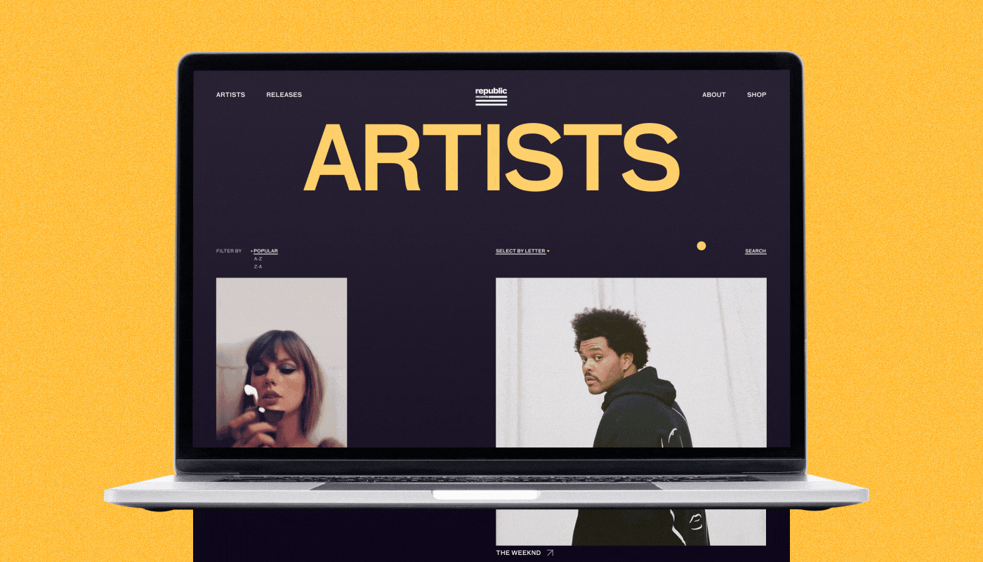 Republic Records | corporate website — Изображение №7 — Интерфейсы на Dprofile