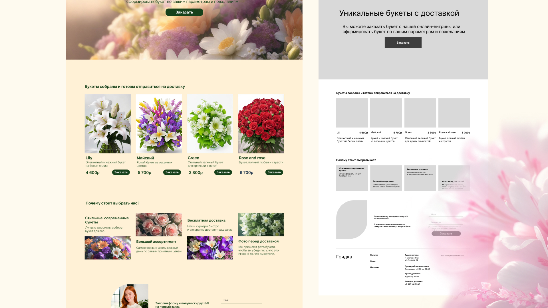 Цветочный магазин, landing — Изображение №3 — Брендинг, Маркетинг на Dprofile