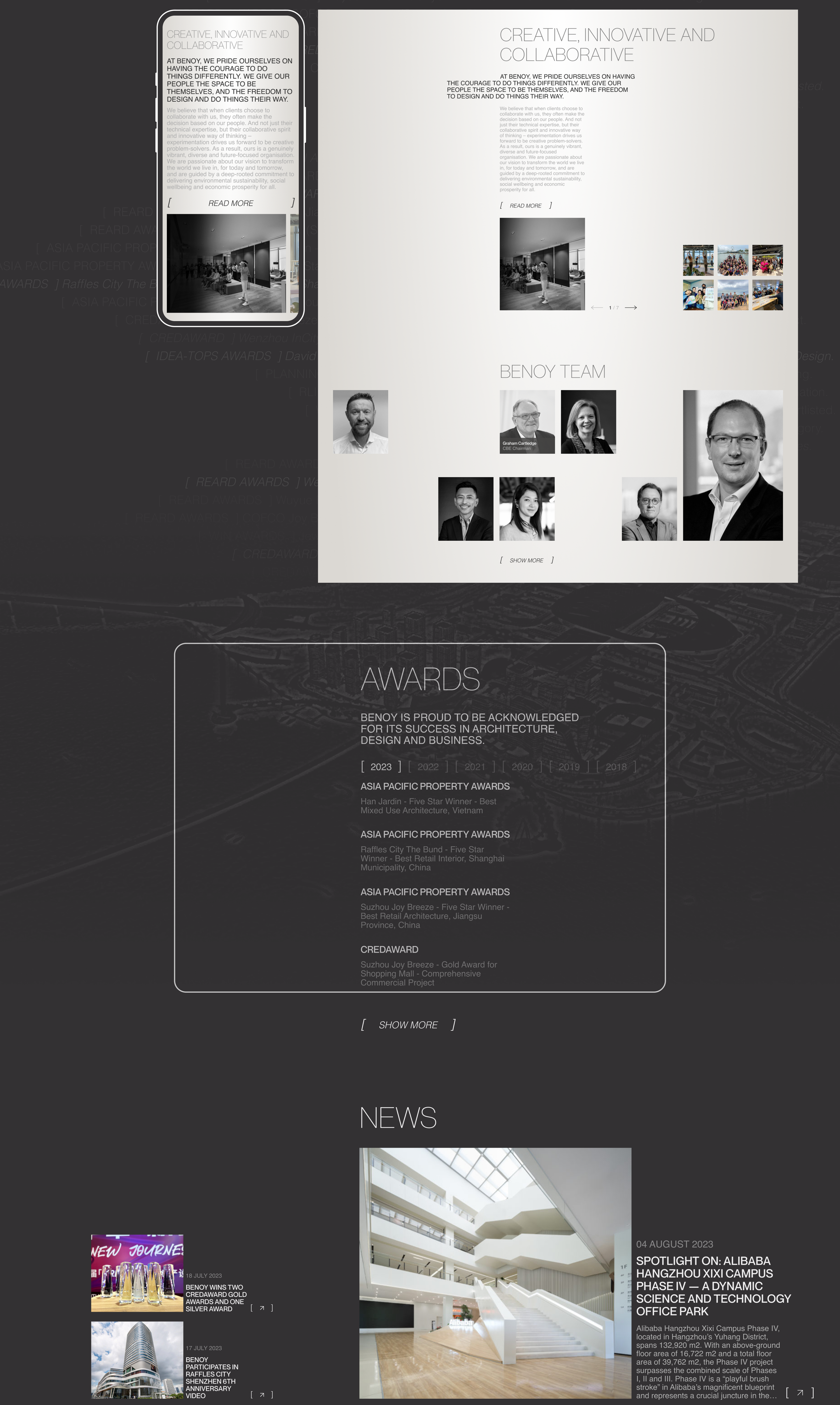 BENOY. Corporate website — Изображение №3 — Интерфейсы на Dprofile