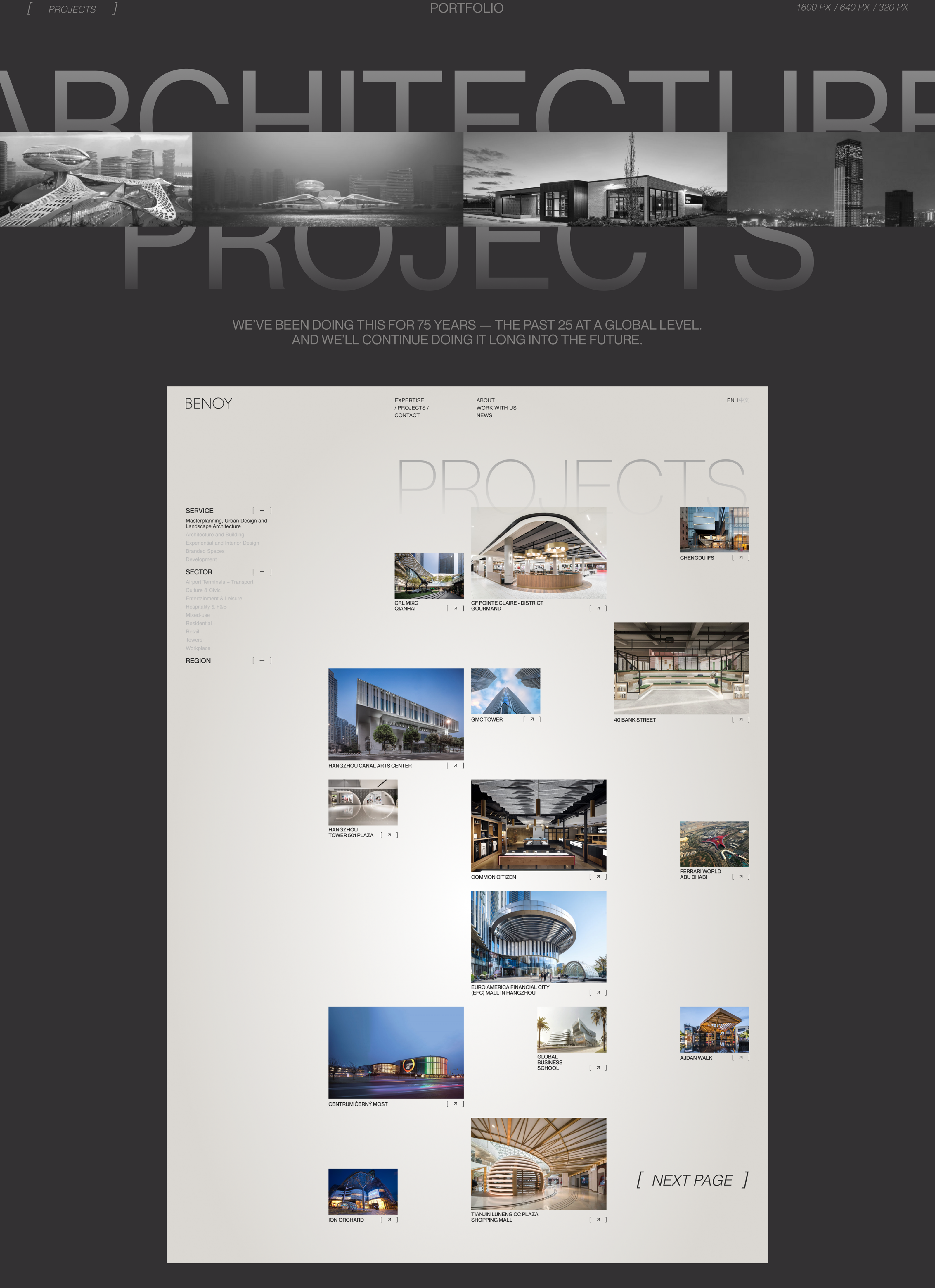 BENOY. Corporate website — Изображение №4 — Интерфейсы на Dprofile