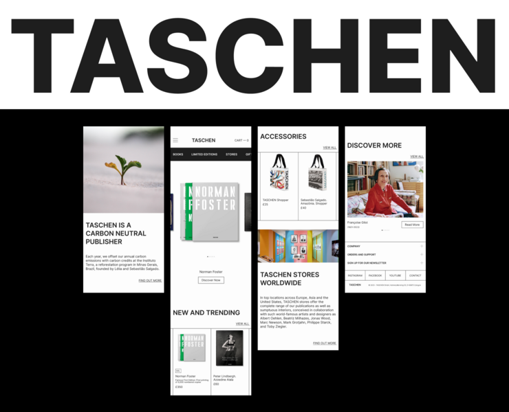TASCHEN | Редизайн интернет-магазин — Интерфейсы, Брендинг на Dprofile