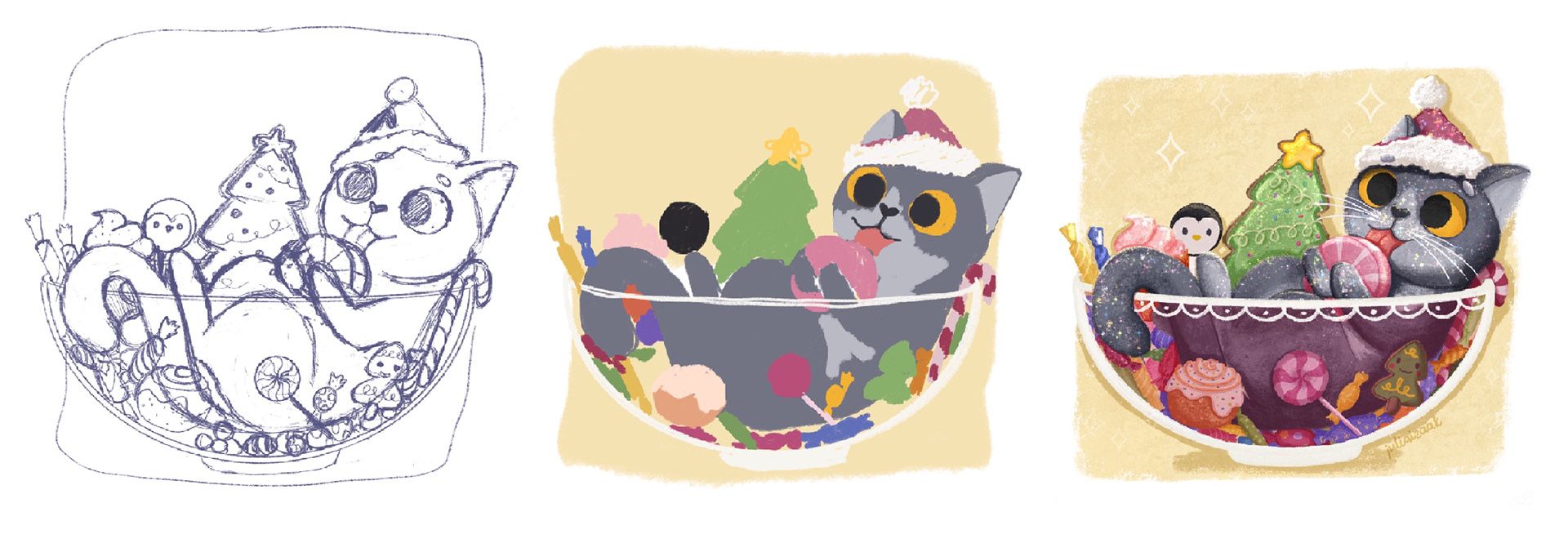 HAPPY CHRISTMAS CAT — Изображение №4 — Иллюстрация на Dprofile