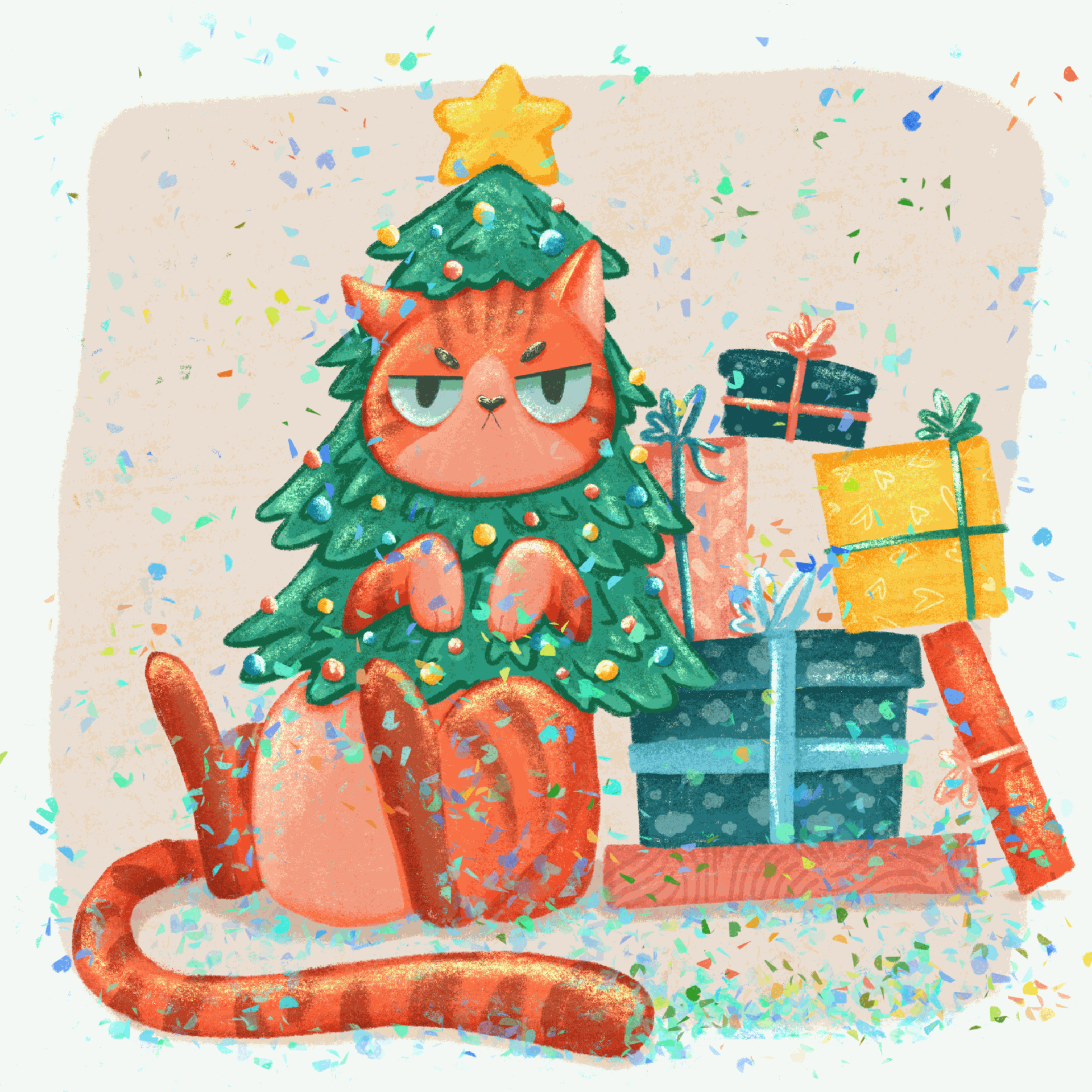 HAPPY CHRISTMAS CAT — Изображение №11 — Иллюстрация на Dprofile
